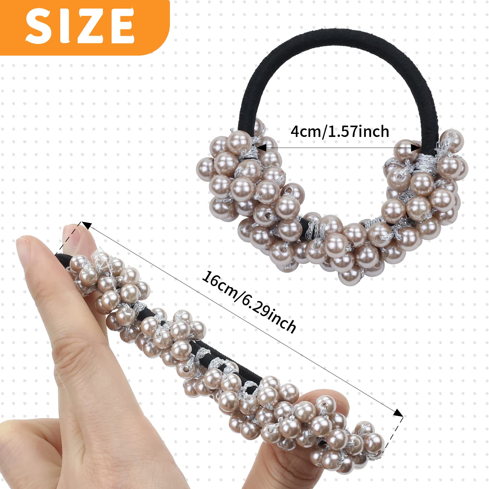 Cinaci 12 Pack Glitter Pearl Crystal Hair Scrunchies Stretchy Hair Ties Elastics Rubber Bands Ponytail Holders Hairbands Accesso