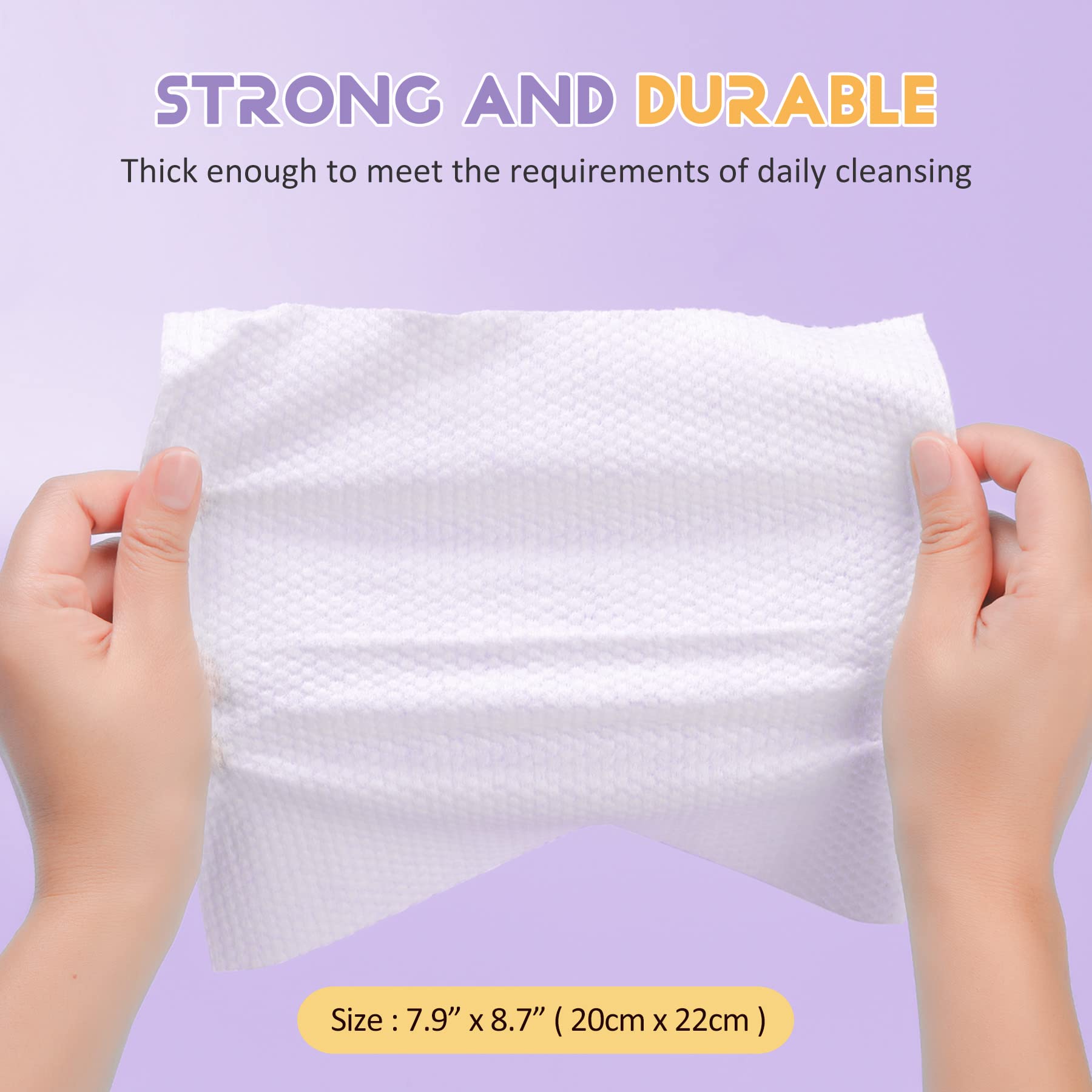 Primpro 100 Count Disposable Face Towels For Bathroom Guest Hand Washcloth Lint-Free Dry Wipes Biodegradable Facial Cleansing To