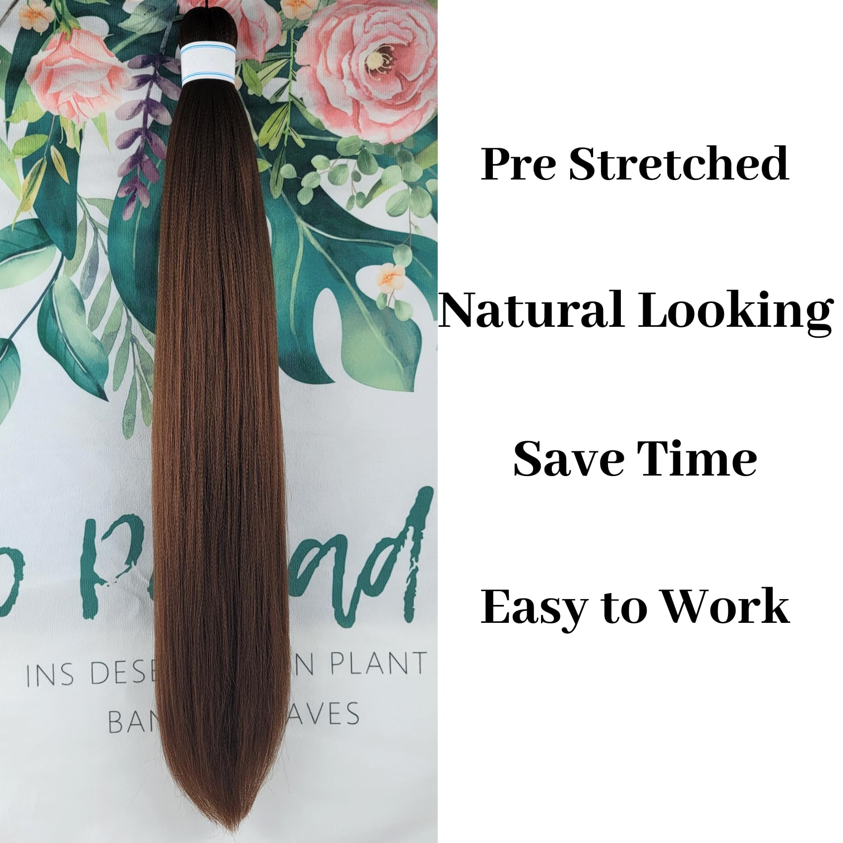 Chestnut Brown Braiding Hair Pre stretched Kanekalon Braiding Hair Extensions Feed in Braids
