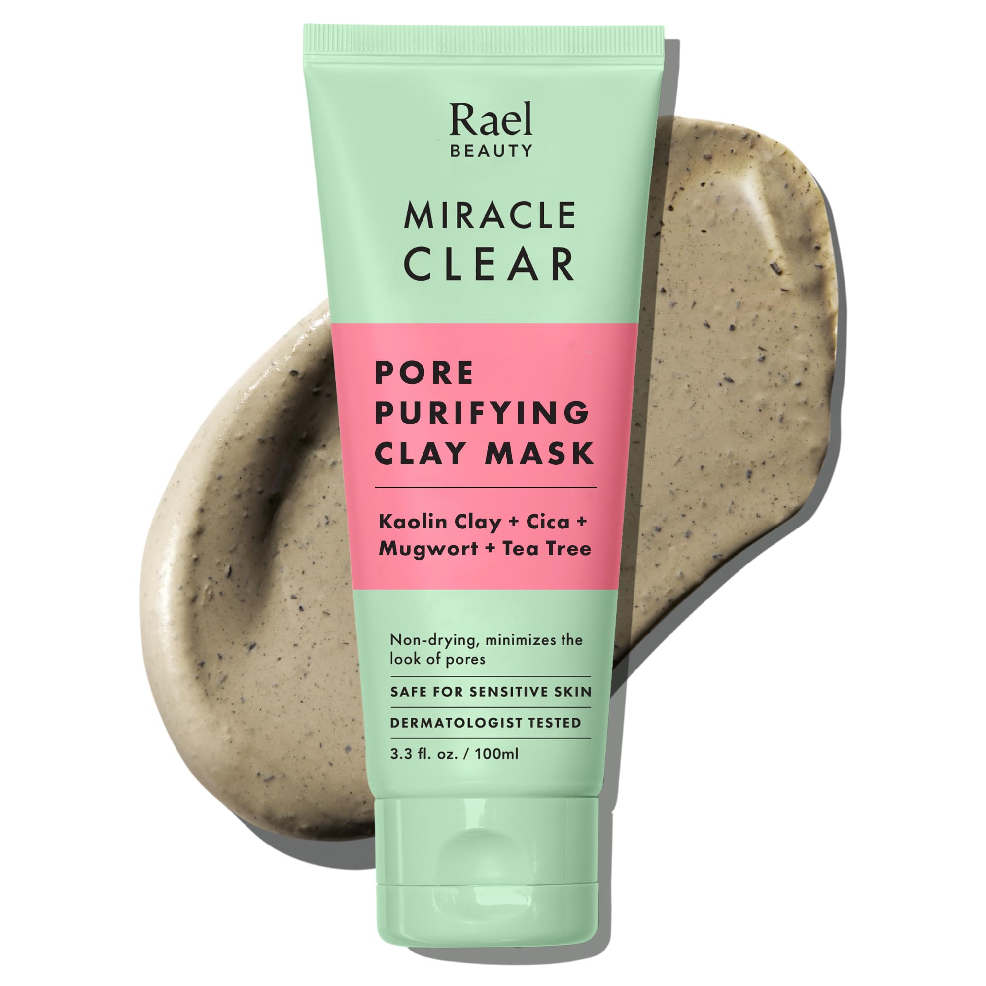 Rael Blackhead Remover, Miracle Clear Clay Mask - Exfoliating Face Wash, Pore Minimizer, Korean Skincare, Gentle, Hydrating, Wit
