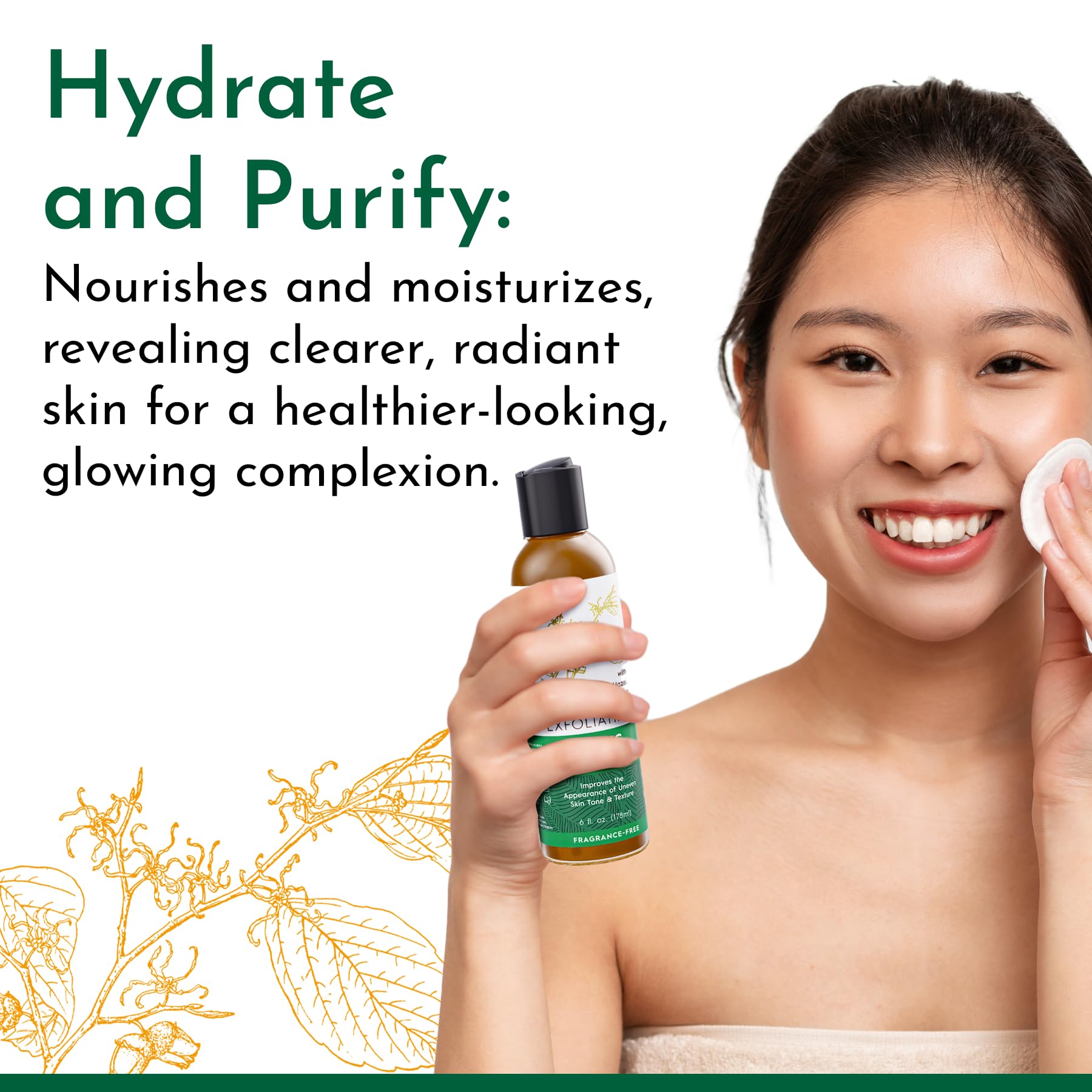Tree To Tub Glycolic Acid Toner for Face w/Witch Hazel & Hydrating Aloe Vera for Smooth Skin - Minimizes Appearance of Fine Line