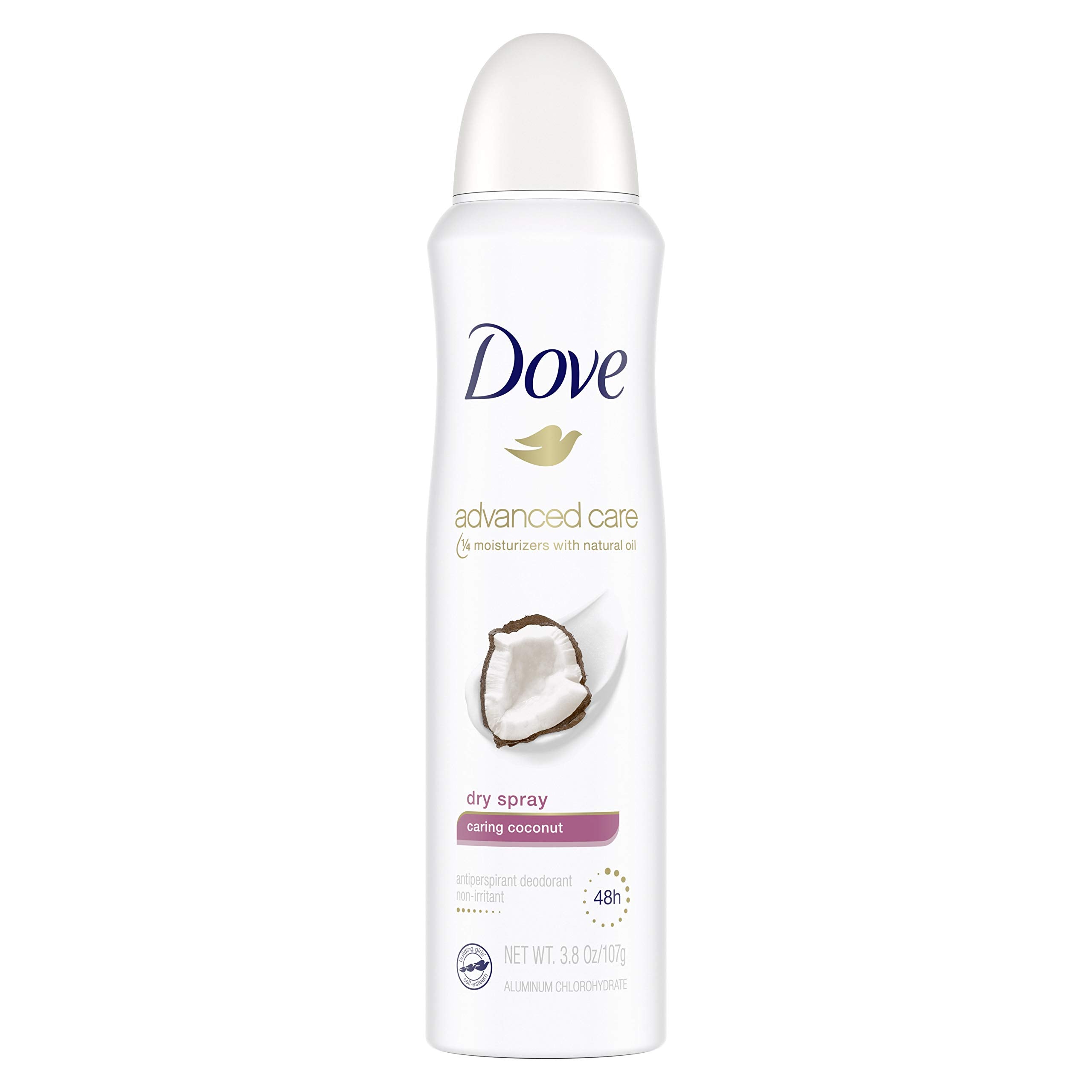 Dove Dry Spray Antiperspirant Deodorant, Caring Coconut, 3.8 Ounce