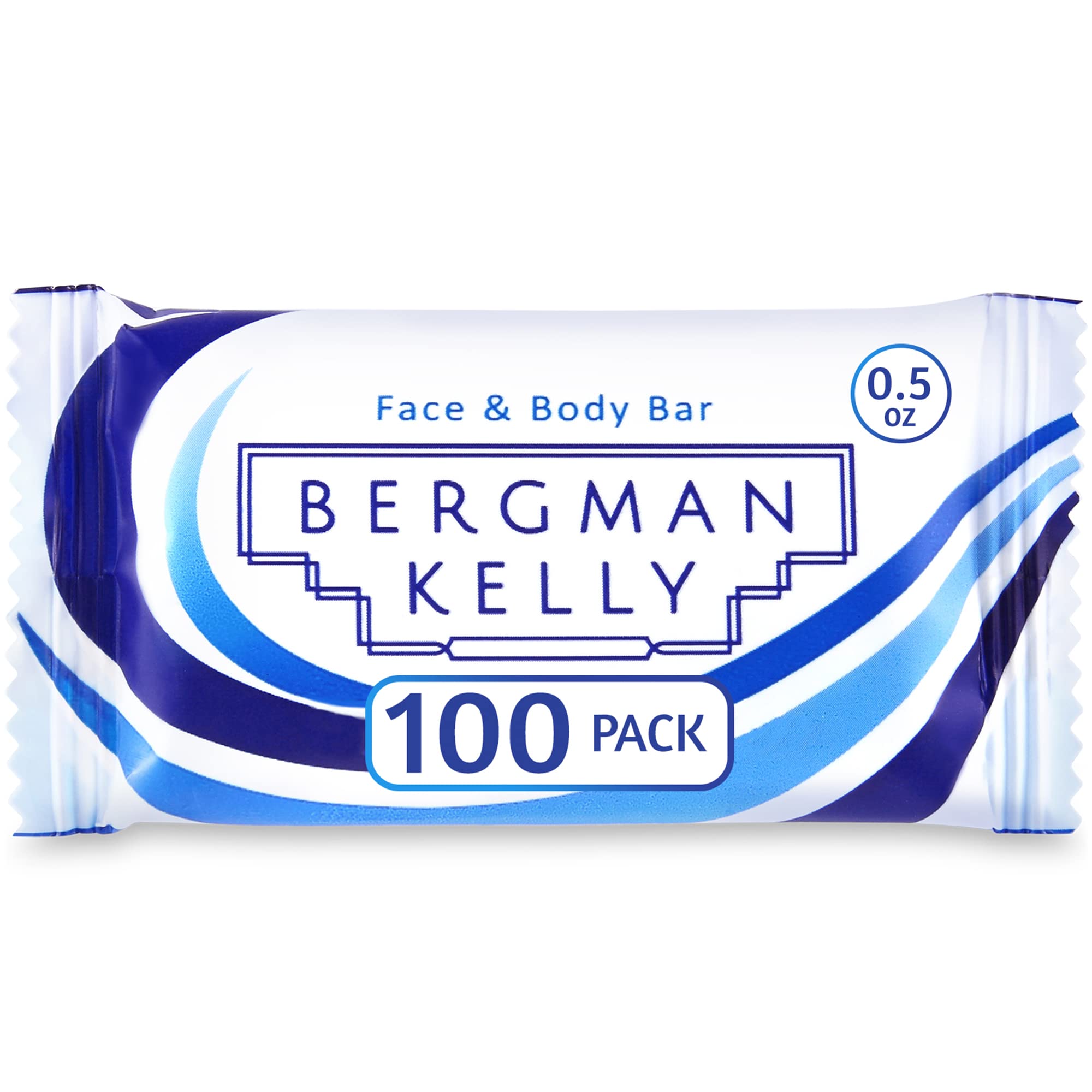 Bergman Kelly Hotel Soap Bars (White Tea, 05 Oz, 100 Pk), Travel Size Luxury Bulk Amenities Bar Soap, Mini Individually Wrapped