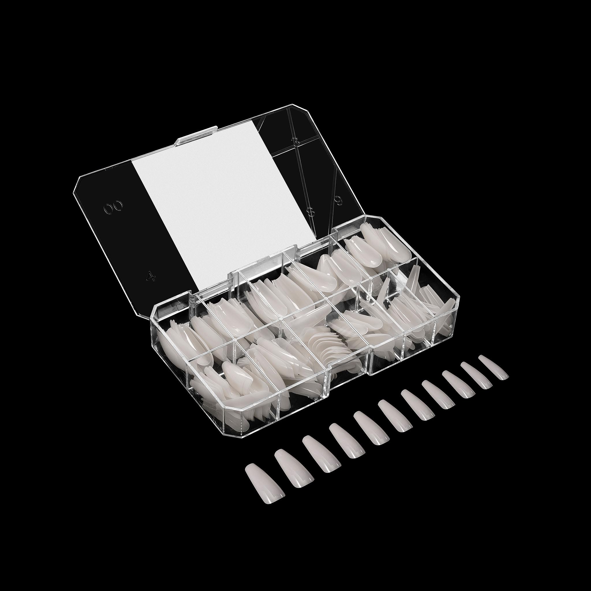 Apres Neutrals Gel-X Whitney Box Of Nail Tips, 11 Sizes 00-9, Soft Gel Tip Box (150Pcs) (Sculpted Coffin Long, 150)