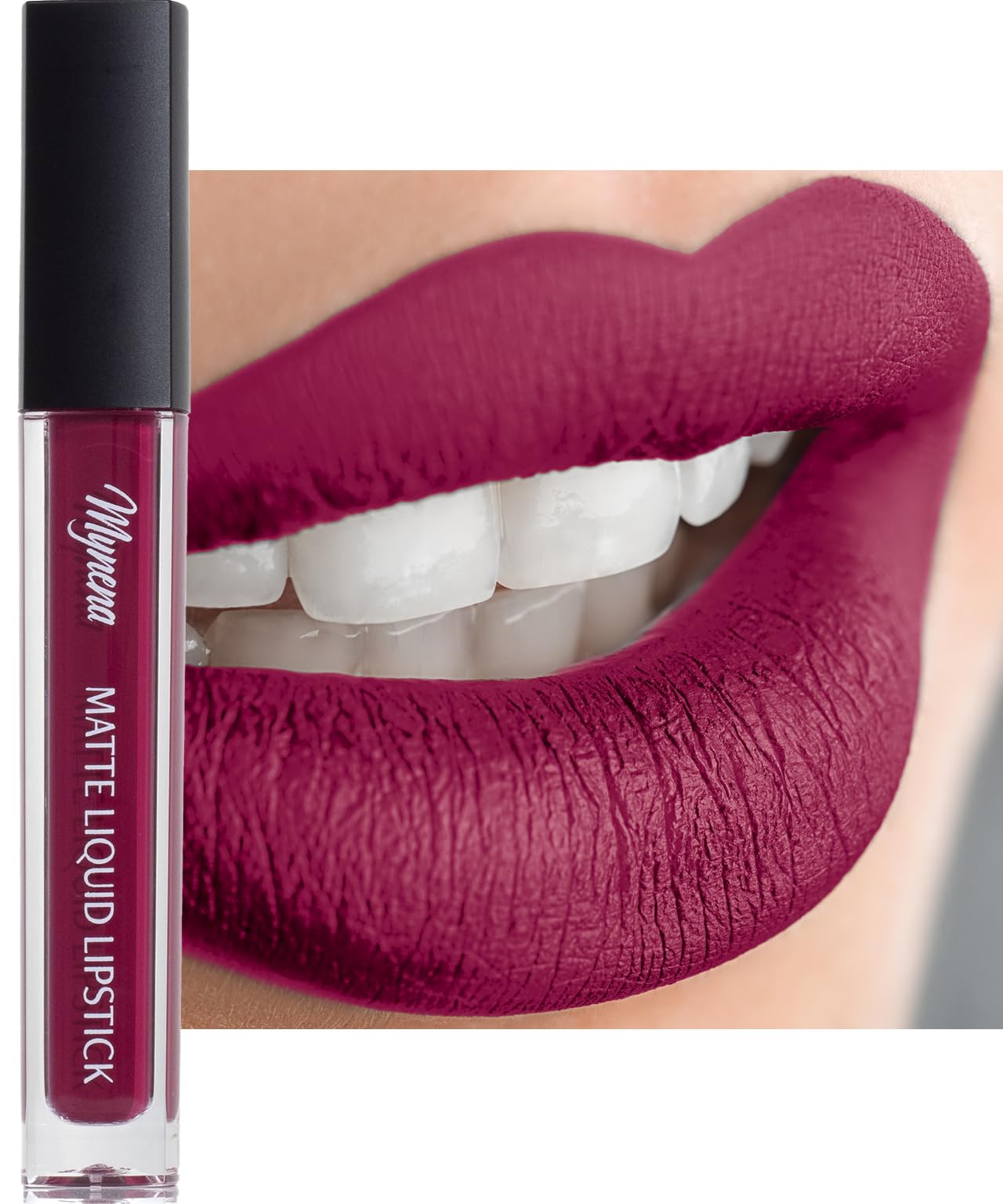 Mynena Berry Red Long-Lasting Matte Liquid Lipstick Intense Color Smudge-Proof & Waterproof Comfortable Hydrating Shea Butter Ve