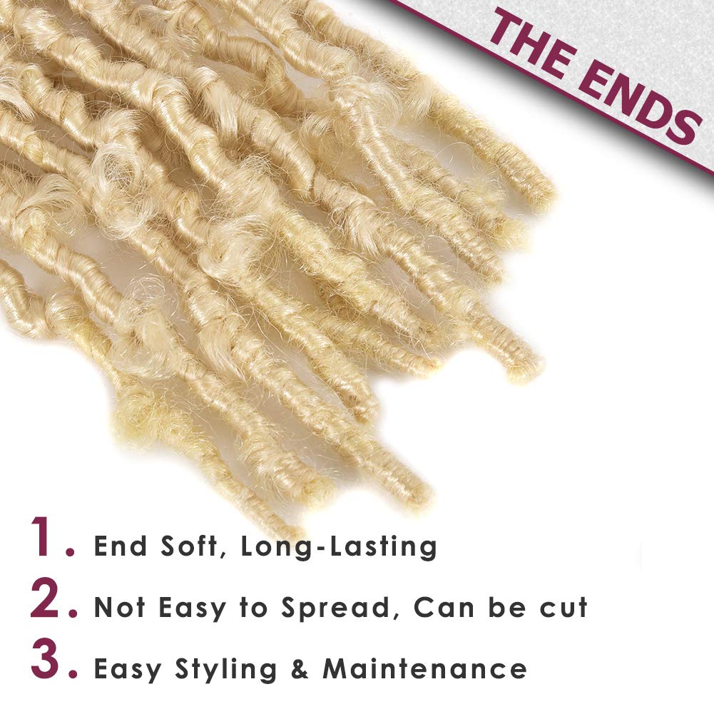 Niseyo 10 Inch Soft Butterfly Locs Crochet Hair 6 Packs Handmade Pre Looped Distressed Faux Locs Crochet Butterfly Braids (613#)