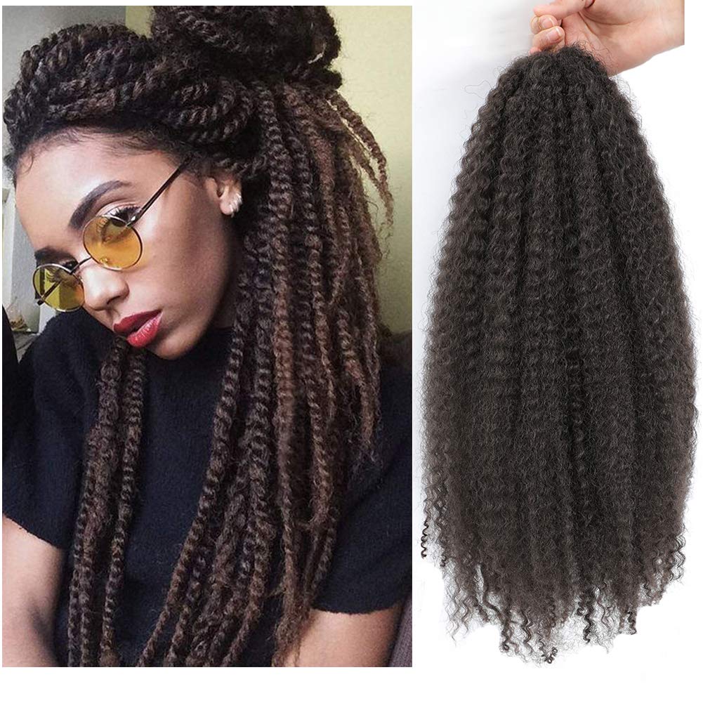 Dansama Marley Hair 24 Inch Marley Twist Double Strand Kinky Twist Braiding Hair Marley Hair for Butterfly Locks Crochet Hair Ex