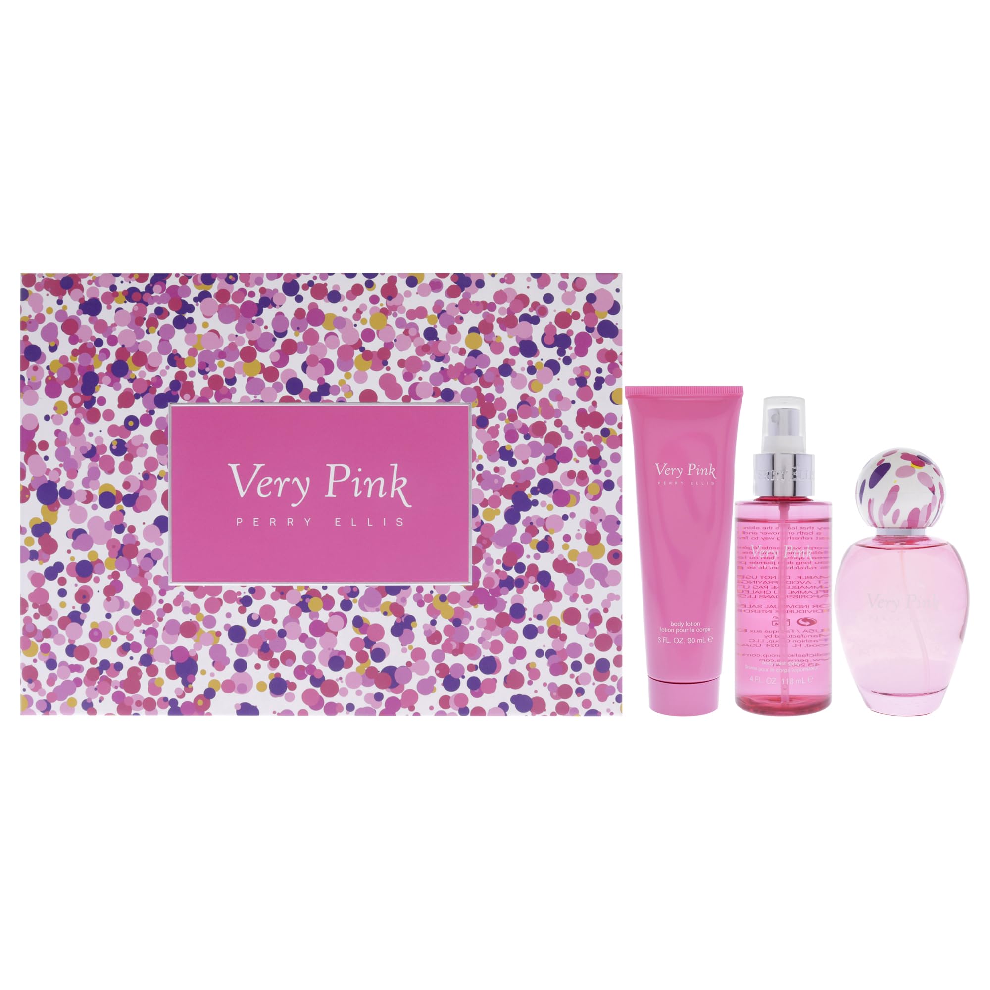 Perry Ellis Very Pink By Perry Ellis For Women - 3 Pc Gift Set 3.4Oz Edp Spray, 3Oz Body Lotion, 4Oz Body Mist