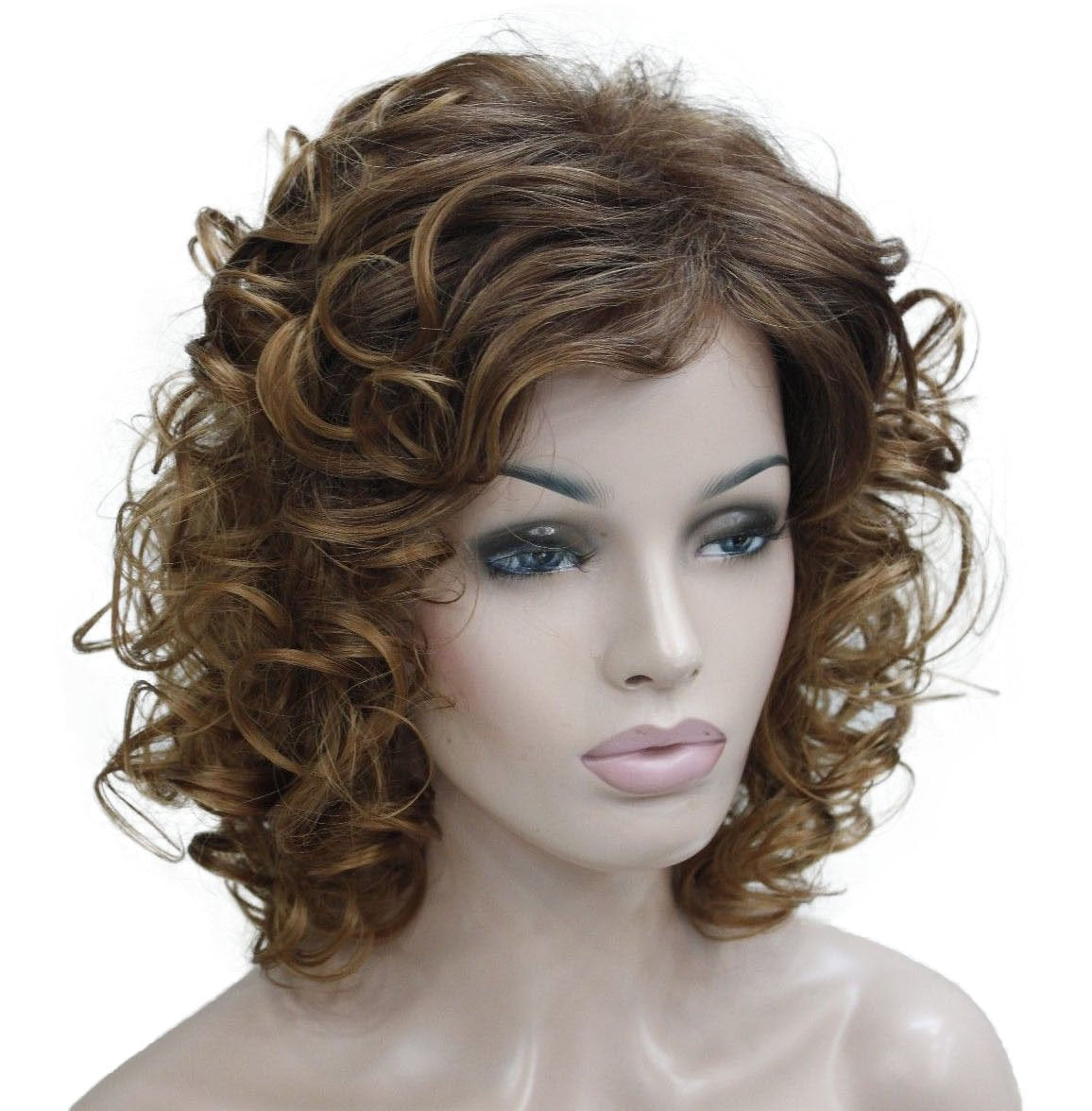 Lydell Short Soft Super Curly Synthetic Wigs Layered Natural Movement Dark Auburn And Strawberry Blonde Mix