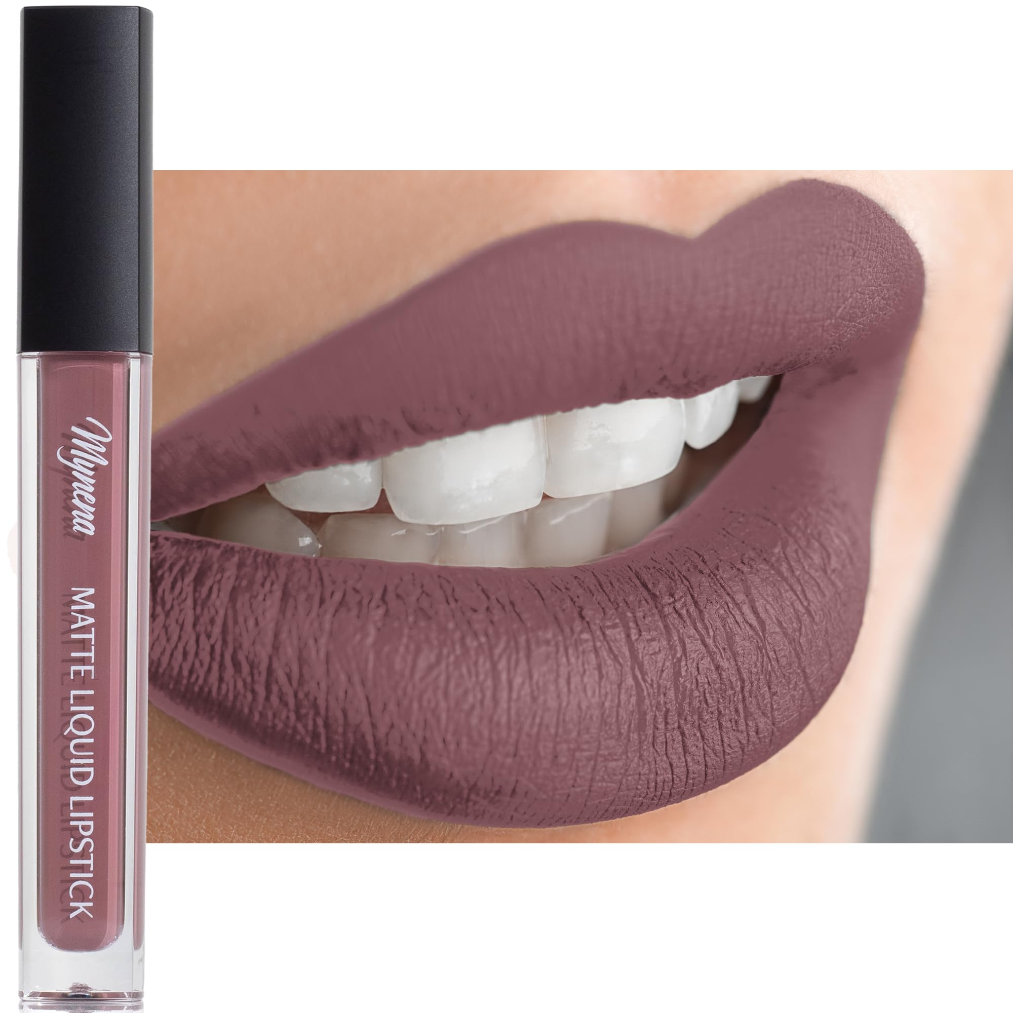 Mynena Rosy Nude Long-Lasting Matte Liquid Lipstick | Intense Color, Smudge-Proof & Waterproof | Comfortable, Hydrating Shea But