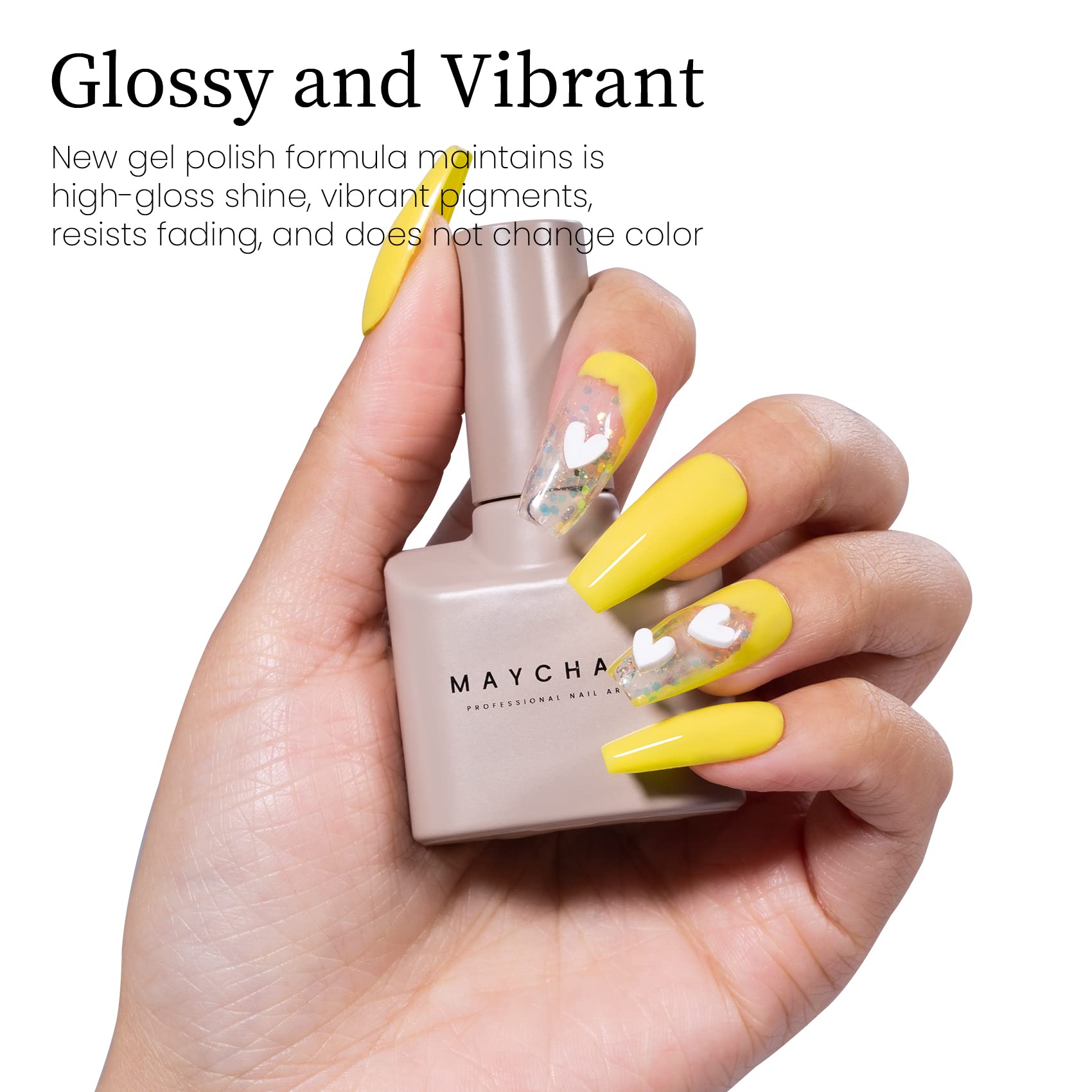Maychao 15Ml Yellow Gel Nail Polish 1Pc Lemon Yellow Gel Polish Soak Off Uv Led Nail Polish Nail Art Starter Manicure Salon Diy
