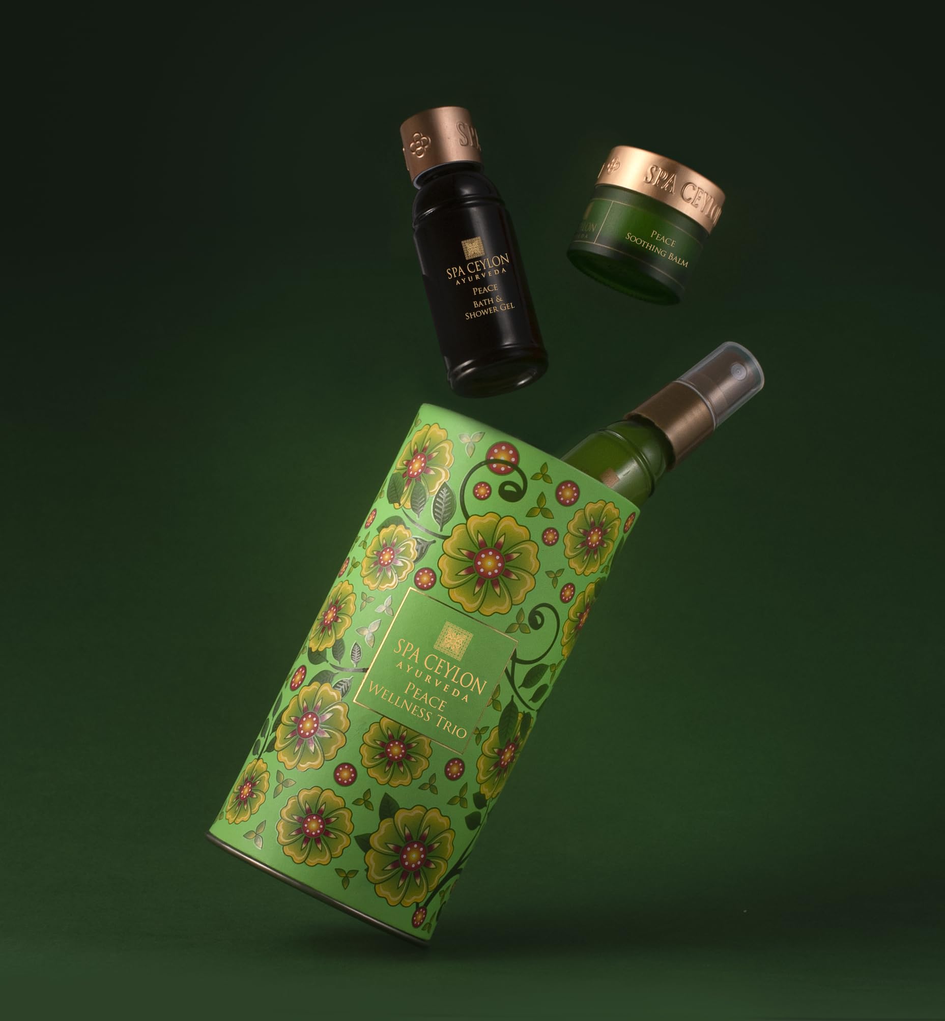 SPA CEYLON Peace Wellness Trio Set | Spa Essentials | Body Care | Ayurvedic | natural ingredients | Pampering Kit | Gifting