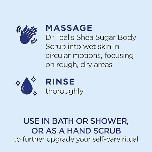 Dr Teal's Shea Sugar Body Scrub, Daytime/Nighttime with Vitamin C and Sleep Blend, 19 oz (Pack of 2)