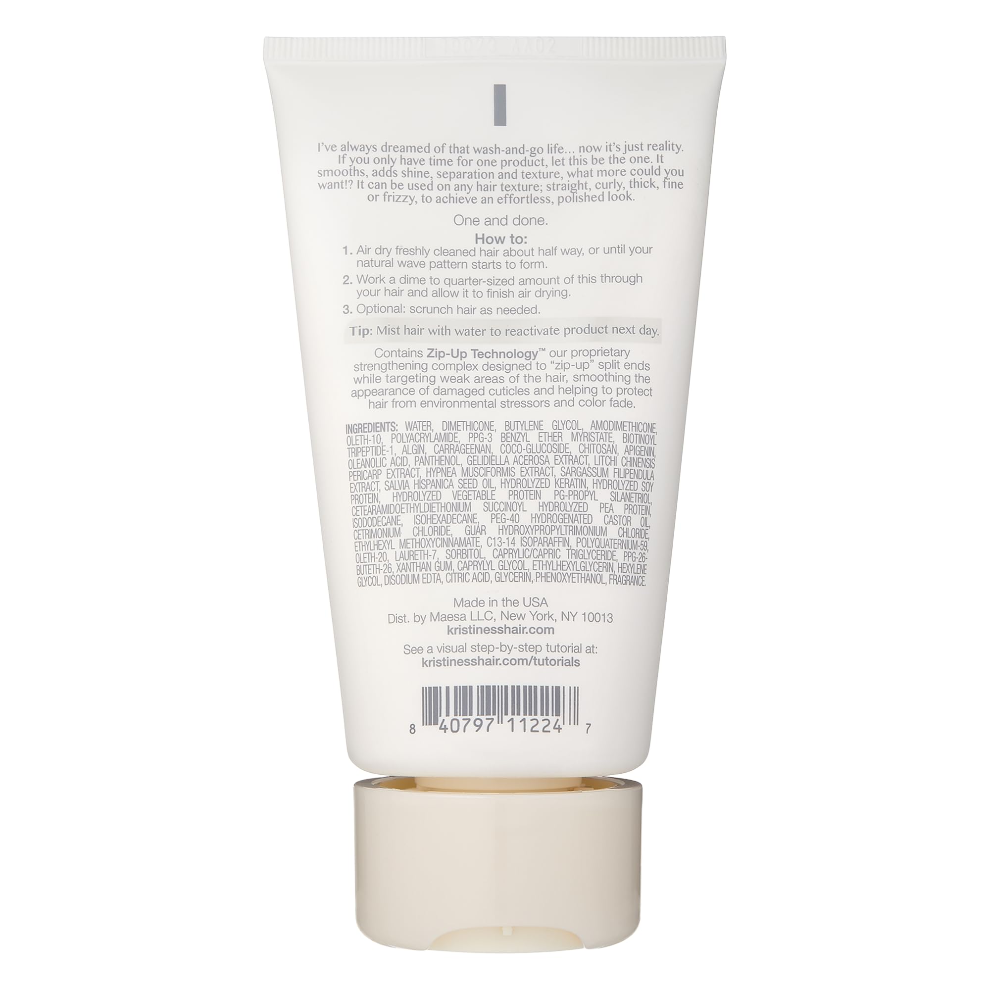 Kristin Ess Castor Oil Curl Defining Cream - Leave In Cream - Texture, Hydration, Shine, Soften, Smooth, Calms Frizz - Womens St