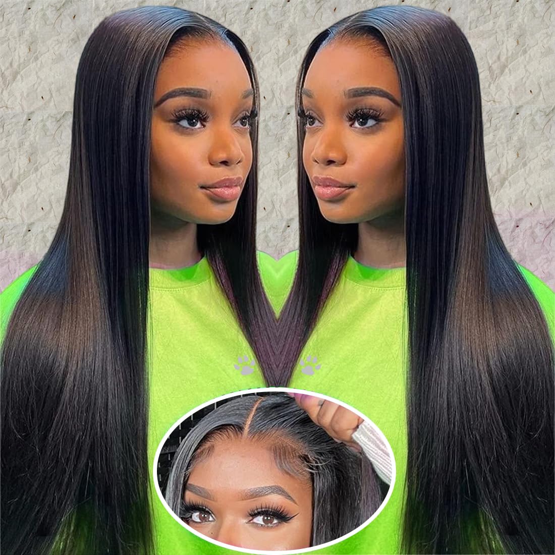 24 Inch Glueless Wigs Human Hair Pre Plucked Pre Cut 180% Density Wear And Go Glueless Wig 13X4 Hd Straight Lace Front Wigs Huma