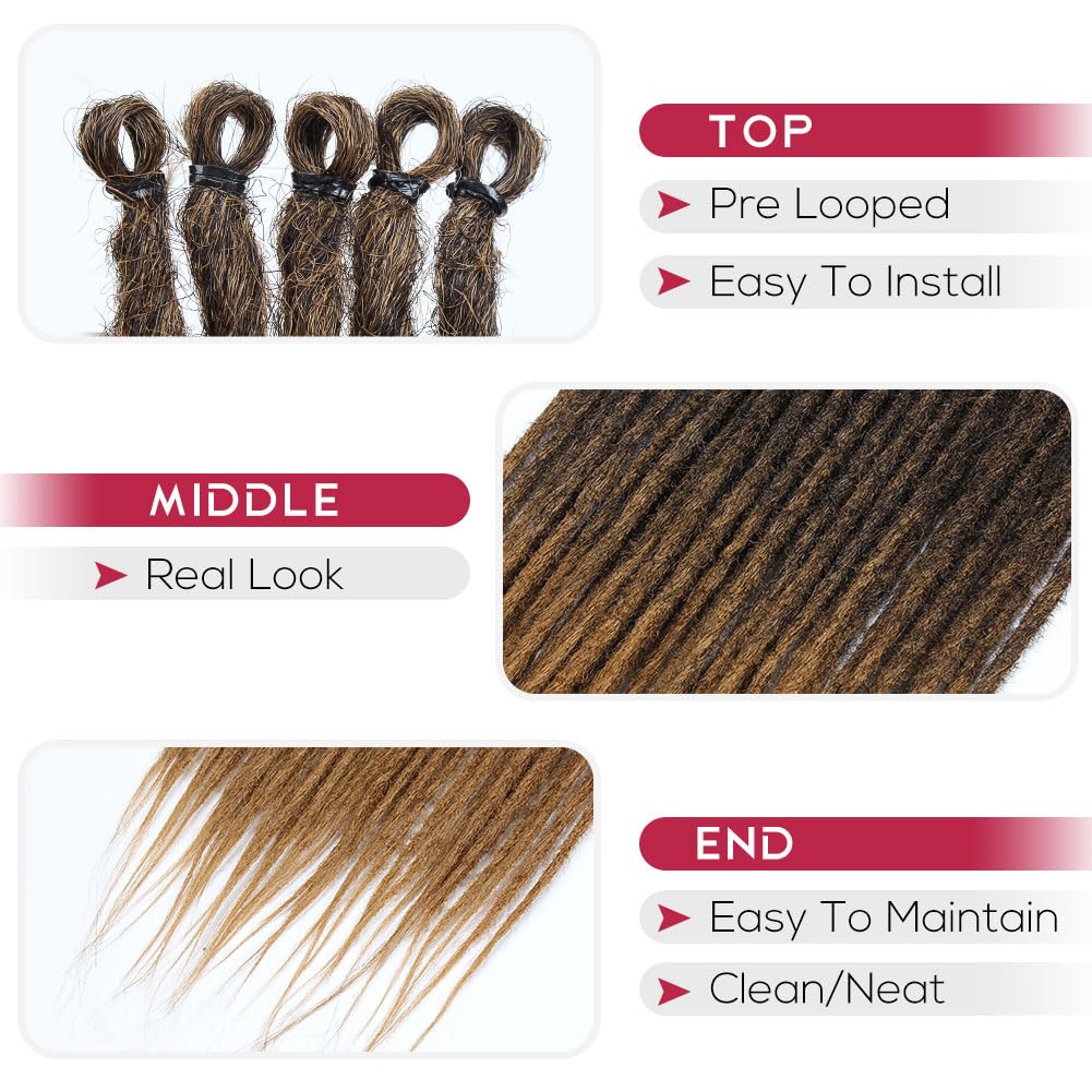 Kraler Blue Dreadlock Extensions, 22'' Synthetic Crochet Dreads Extensions 100% Handmade Single Ended Dreads Thin 0.6Cm Width Re