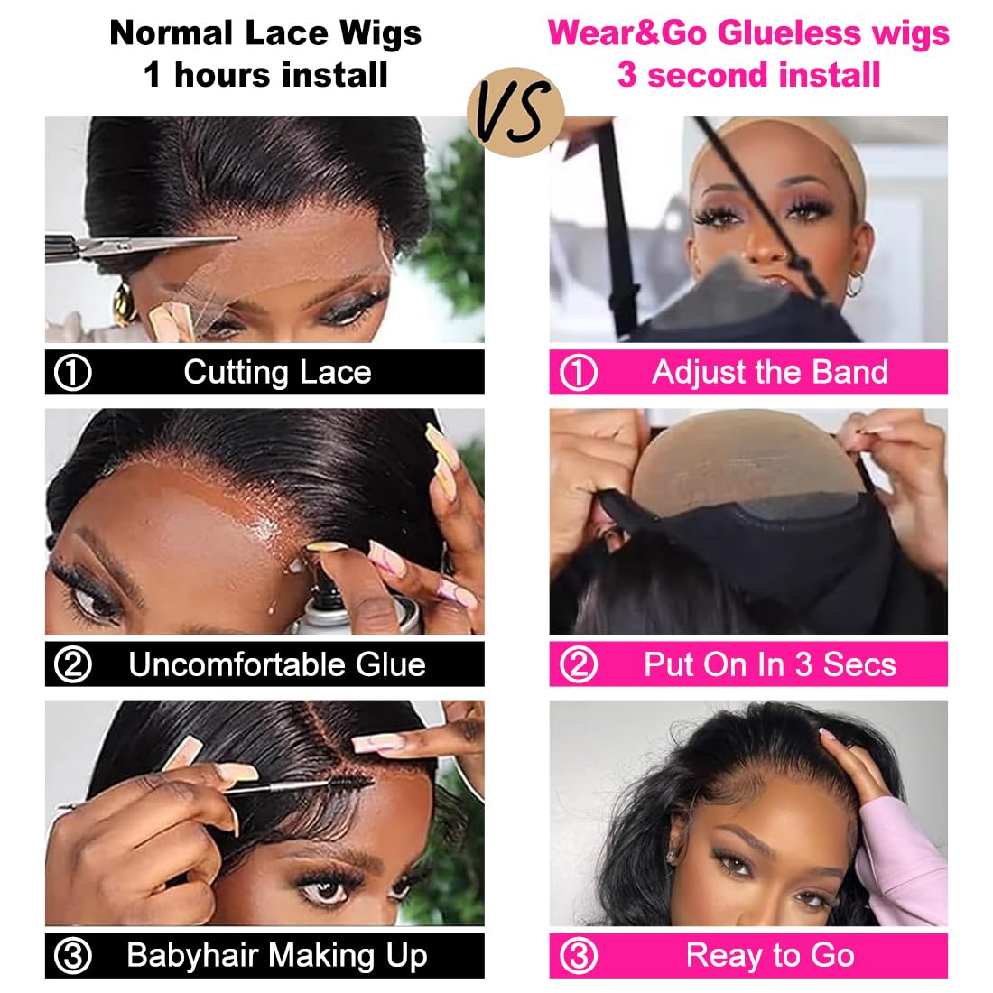 4Girl4Ever Body Wave Lace Front Wigs Human Hair 180% Denisty 4X6 Lace Closure Wigs Pre Plukced Wear And Go Glueless Wig For Begi