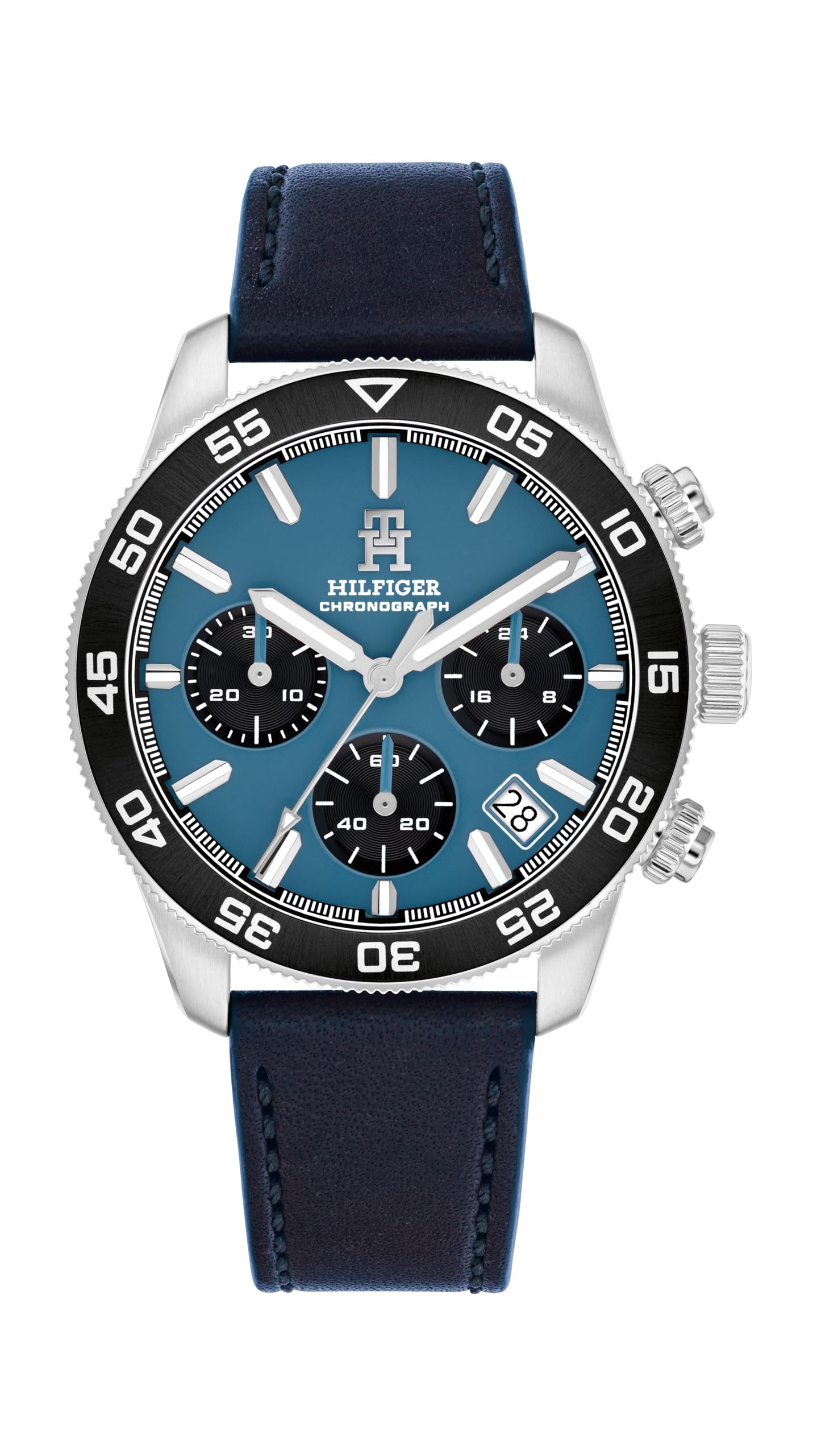 Tommy Hilfiger Th85 Quartz Analog With Blue Dial Blue Leather Strap Watch For Men  Th1792187W