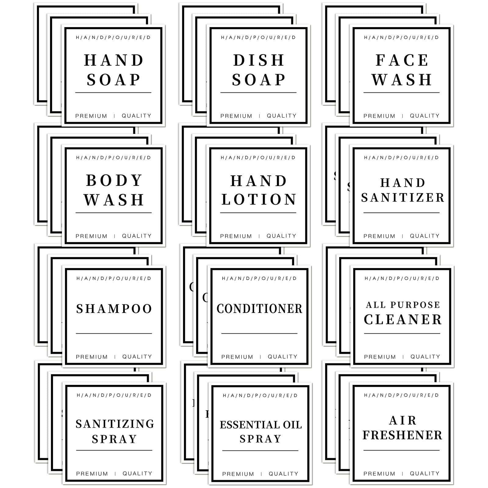 36 Pcs Waterproof Labels For Bottles, Bathroom Hand Soap Dispenser Label Stickers, Removable Cleaning Labels For Soap, Lotion, S