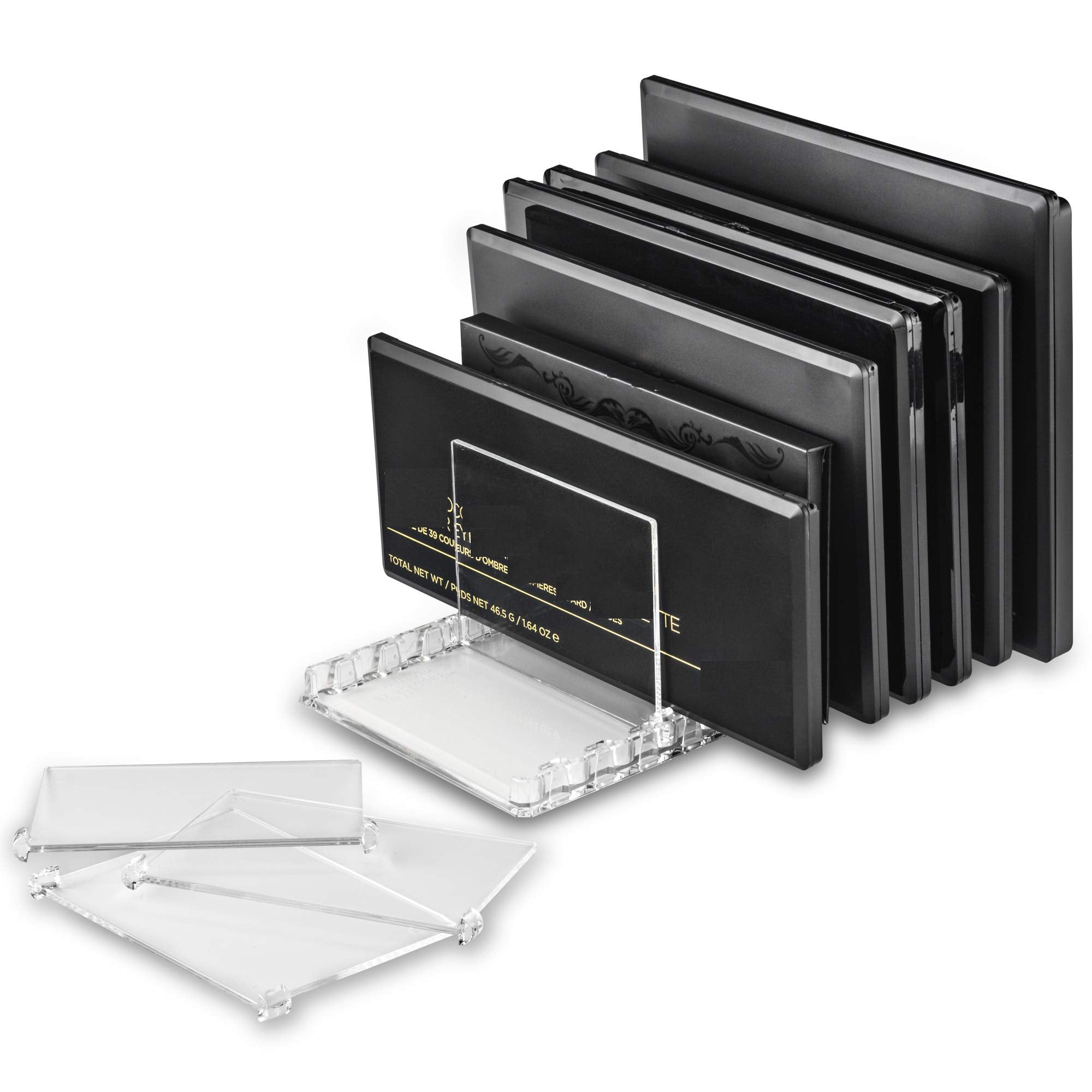 By Alegory Acrylic Makeup Storage Eyeshadow Palette Organizer W/Removable Dividers 10 Space Display Case Fits Virtually All Blus