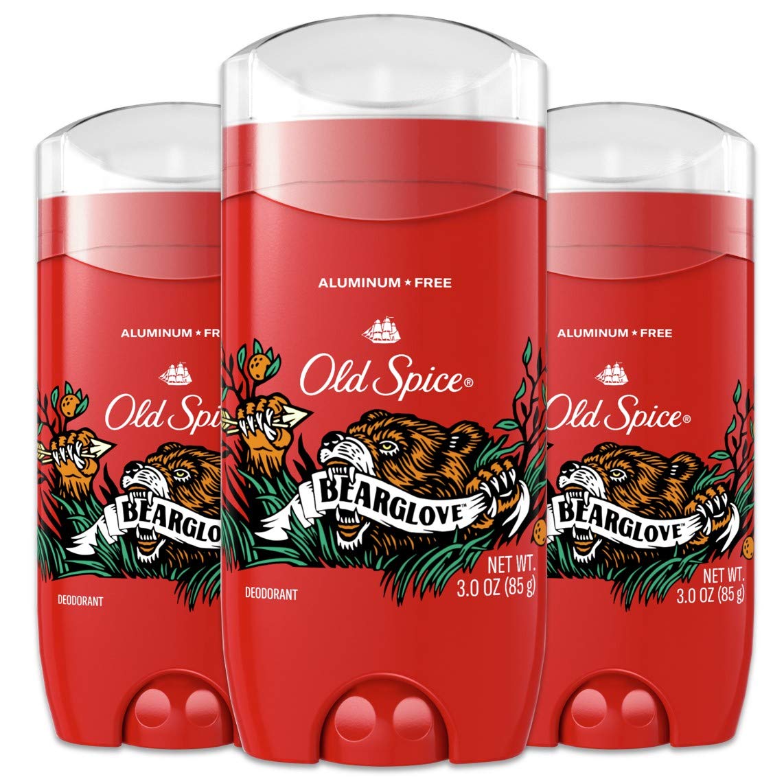 Old Spice Aluminum Free Deodorant For Men With 48 Hour Protection, Bearglove Scent, 3 Oz, Pack Of 3