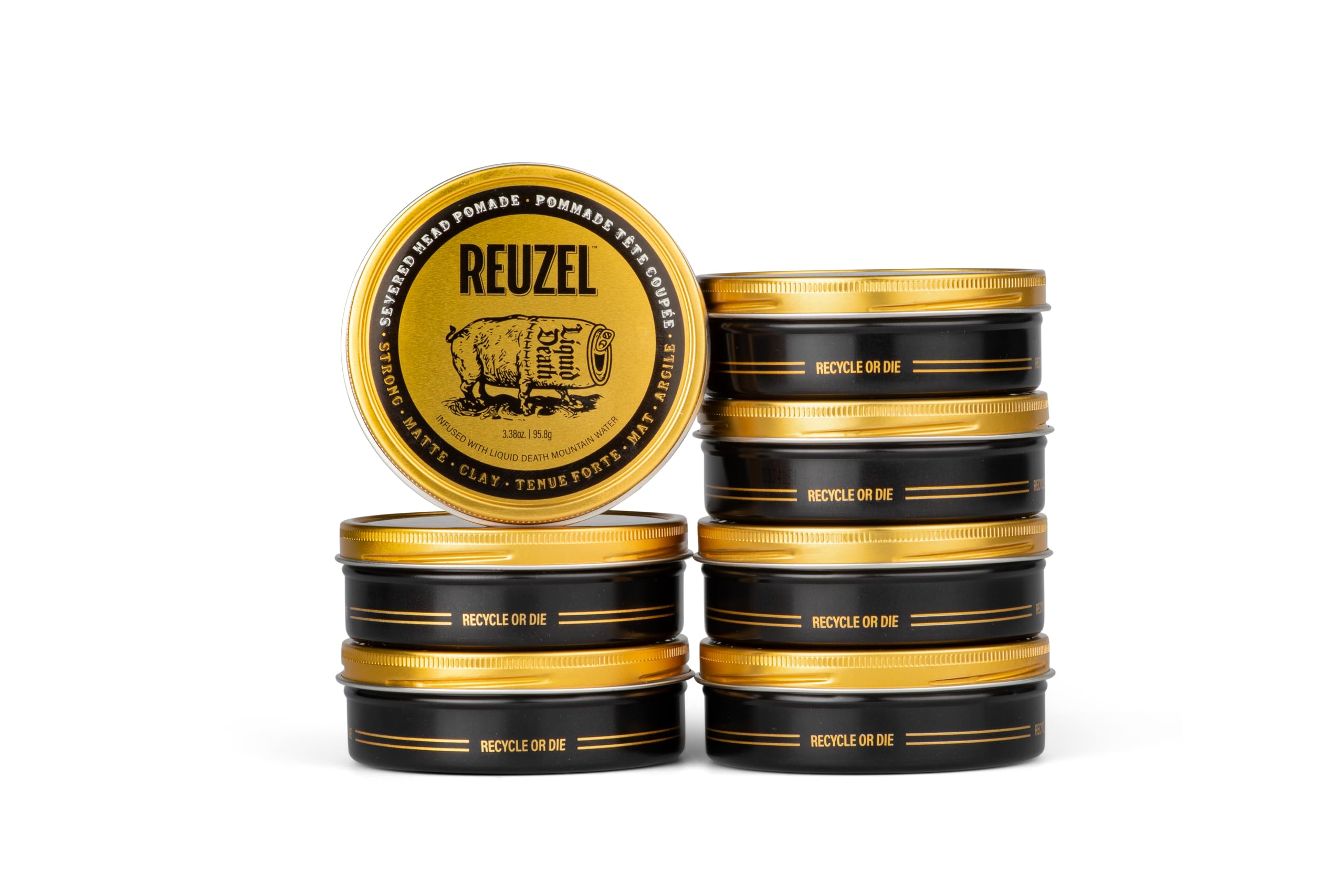 Reuzel Liquid Death Severed Head Pomade - Hair Pomade for Men with Argan Oil and Aloe - Non-Sticky and Non-Greasy Clay Pomade -