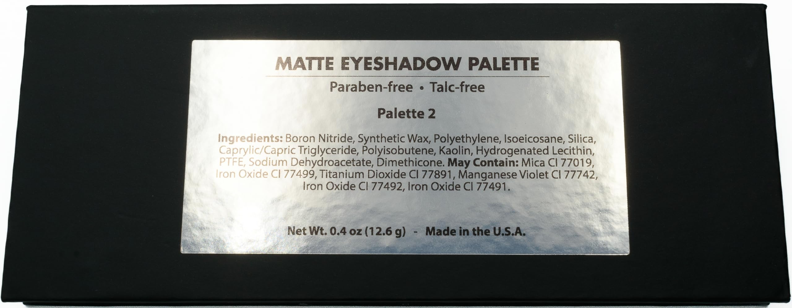 Pure Ziva Matte Black, Silver Grey, Light Brown And Off White Vegan Eyeshadow Mini Palette; Talc, Paraben & Cruelty Free
