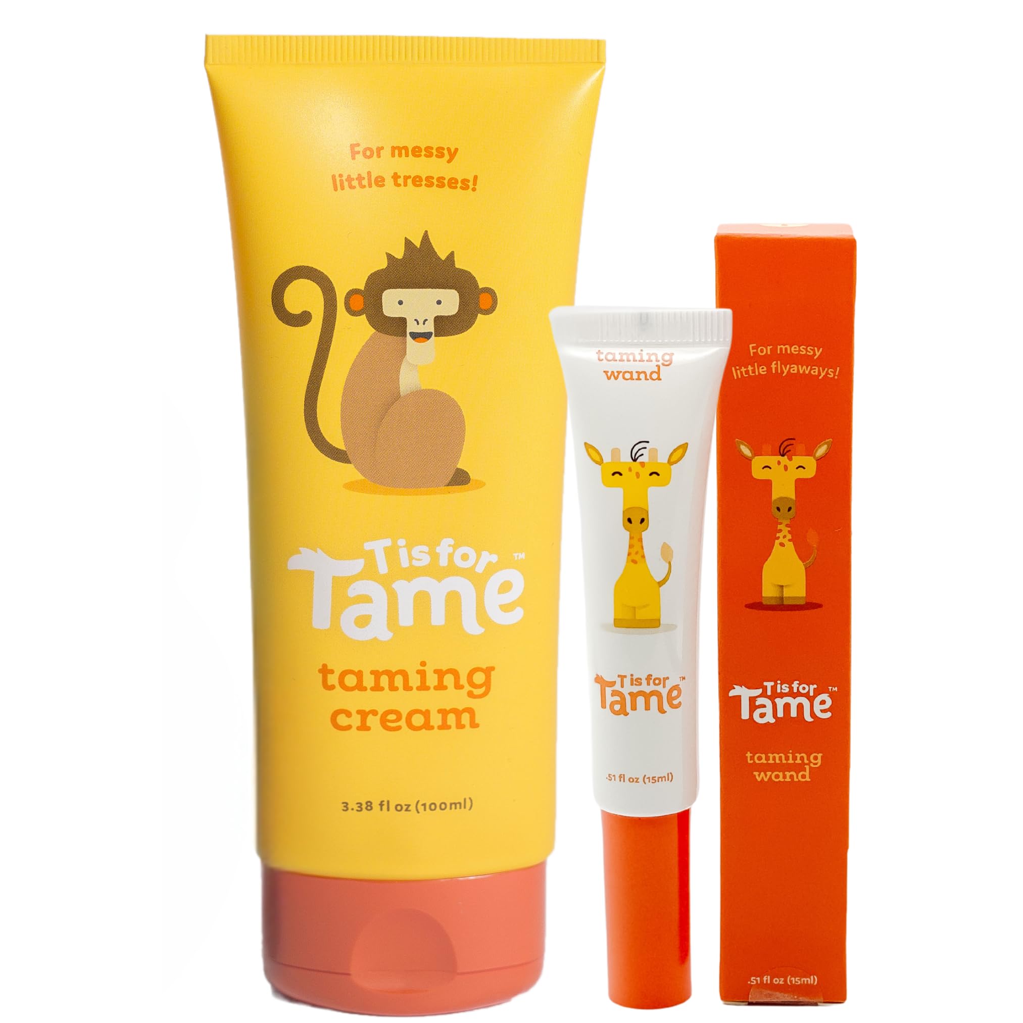 T is for Tame Kids Hair Taming Cream & OntheGo Flyaway Wand Bundle