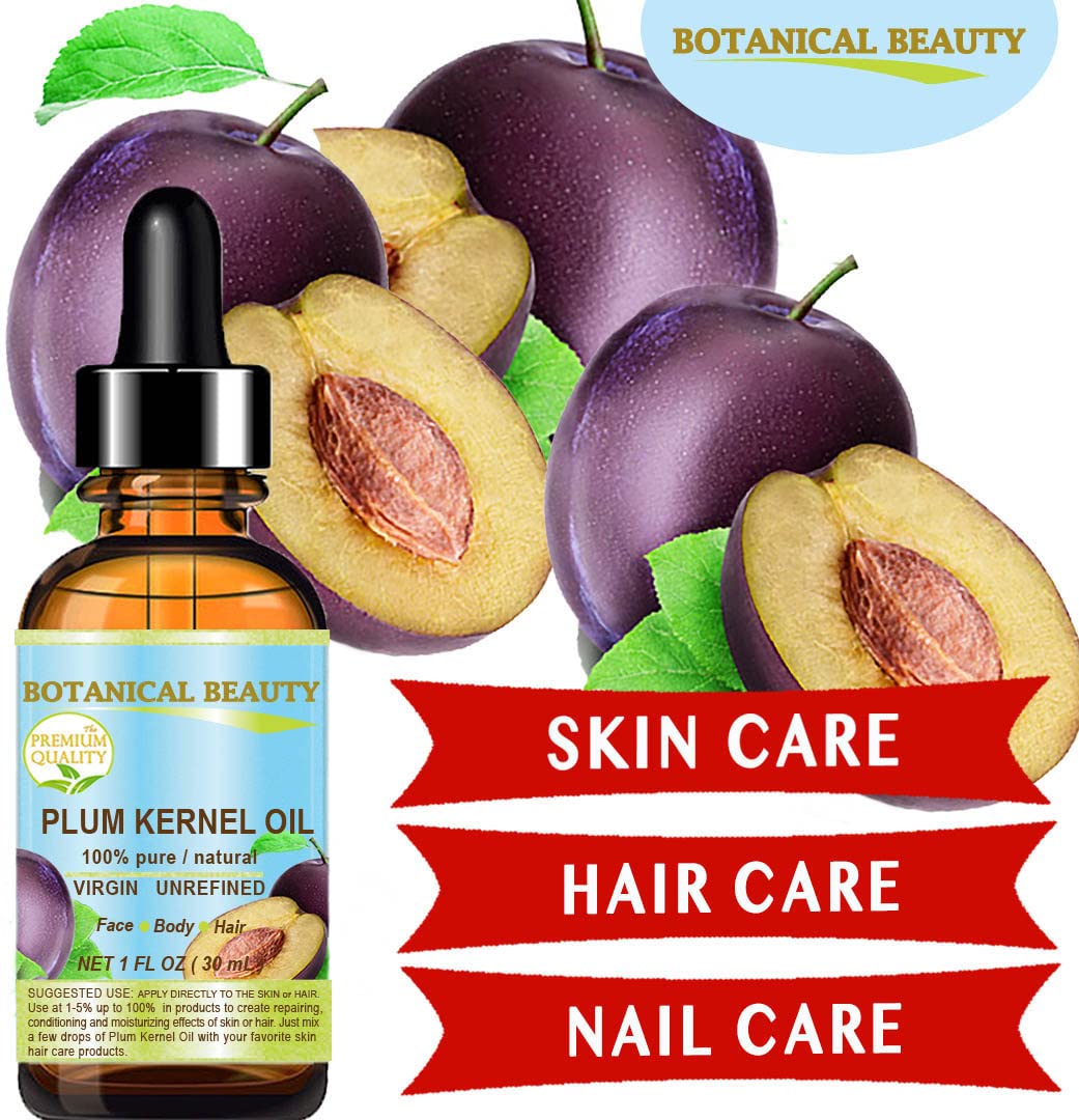 Botanical Beauty French Plum Kernel Oil 100% Pure Natural Virgin Unrefined Cold Pressed Carrier Oil 0.33 Oz- 10 Ml For Face, Ski