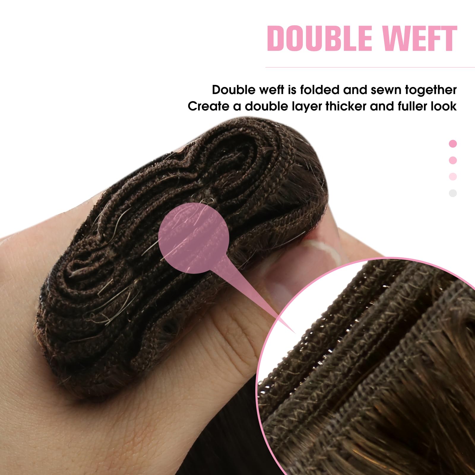 YoungSee Sew in Hair Extensions Real Human Hair Ombre Blonde Weft Human Hair Extensions Dark Brown Base with Medium Ash Blonde a