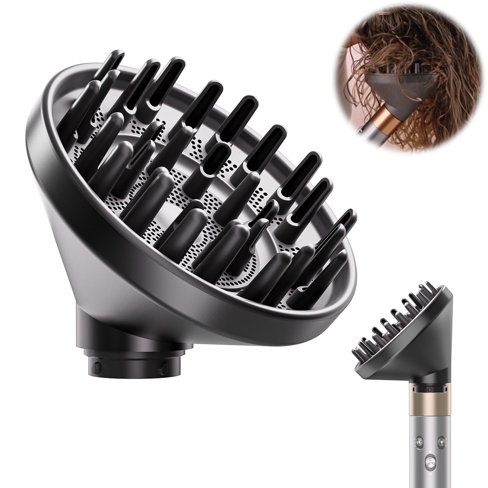 New Version Diffuser for Dyson Airwrap, Upgraded Diffuser Attachment for Hair Dryer for Dyson Airwrap, Converting for Dyson Airw