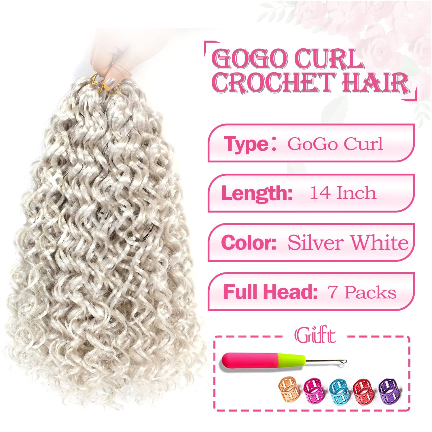 Gogo Curl Crochet Hair 14 Inch 7 Packs Curly Hair Crochet For Black Women Deep Wave Crochet Hair Beach Curl Crochet Hair Synthet