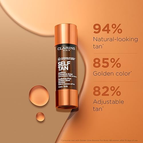 Clarins Self Tanning Body Booster  Self Tanning Drops For Body To Mix With Moisturizer  Natural, Long-Lasting, Streak-Free, Buil