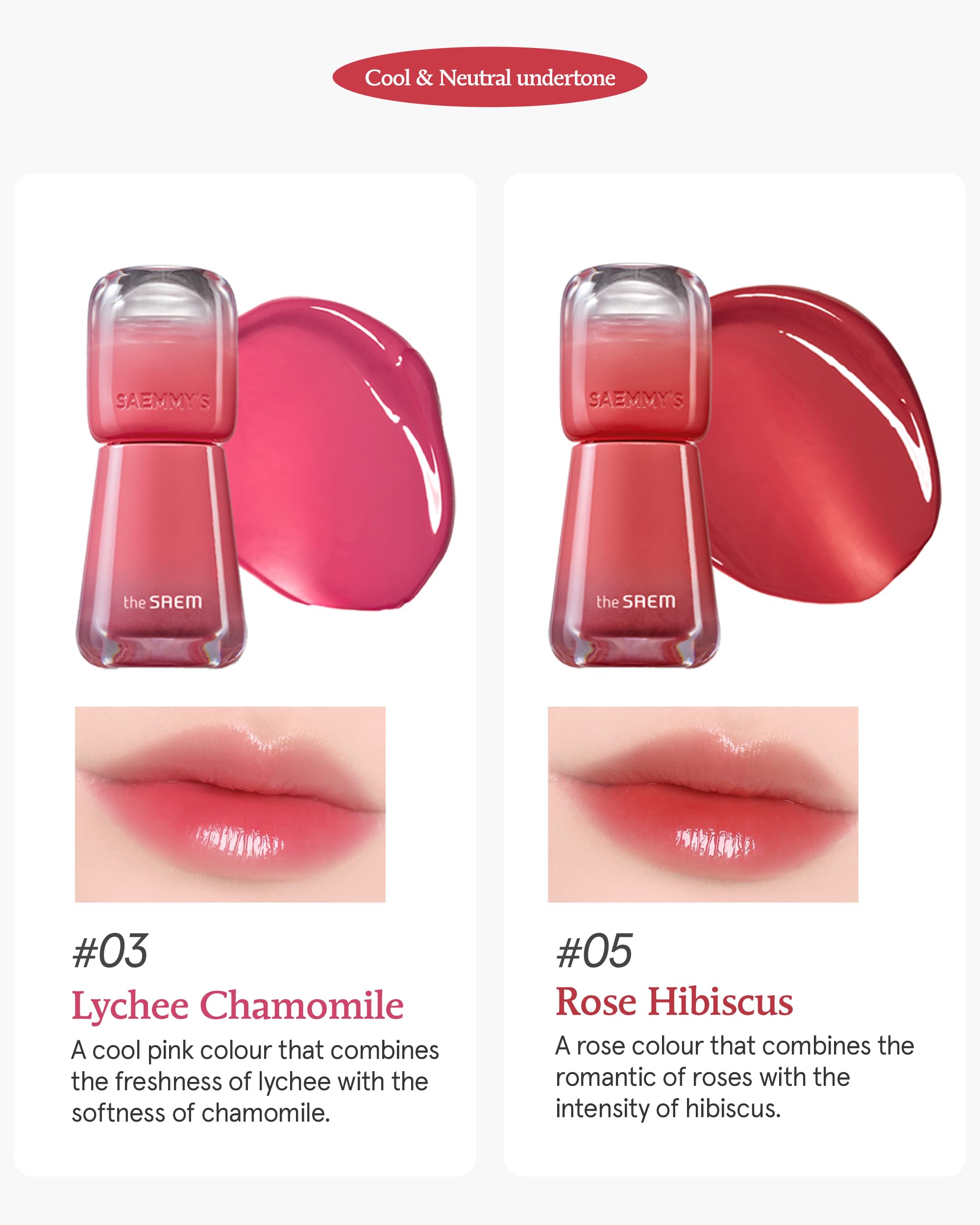 Thesaem Saemmy'S Ade Shot Tint (03, 05) - Korean Lip Titnt, Water Gel Lip Stain With Plump Glowy Moisturizing Finish, Buildable