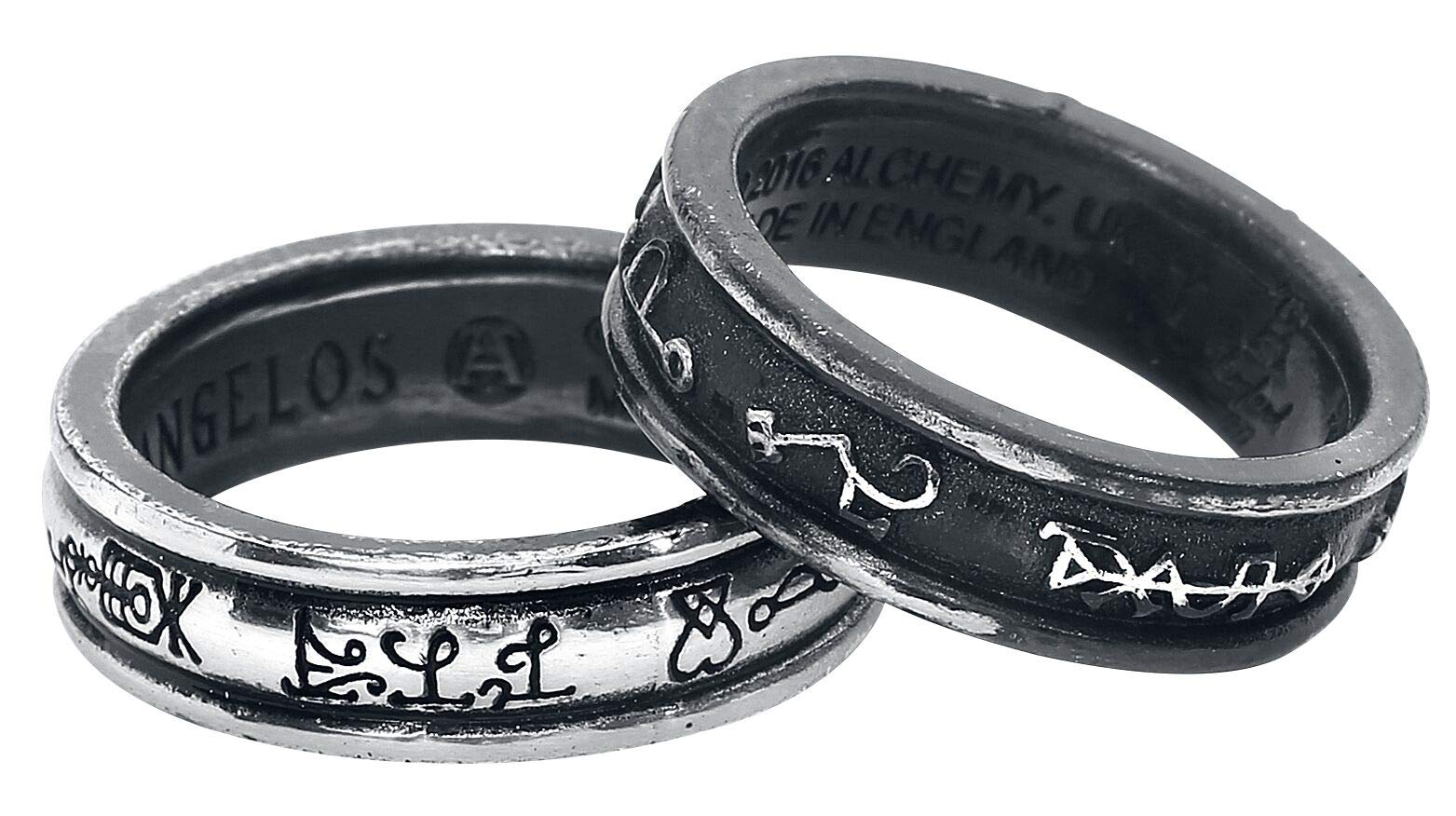 Angel White and Demon Black Sigil Rings (Size Q , US 8.5)
