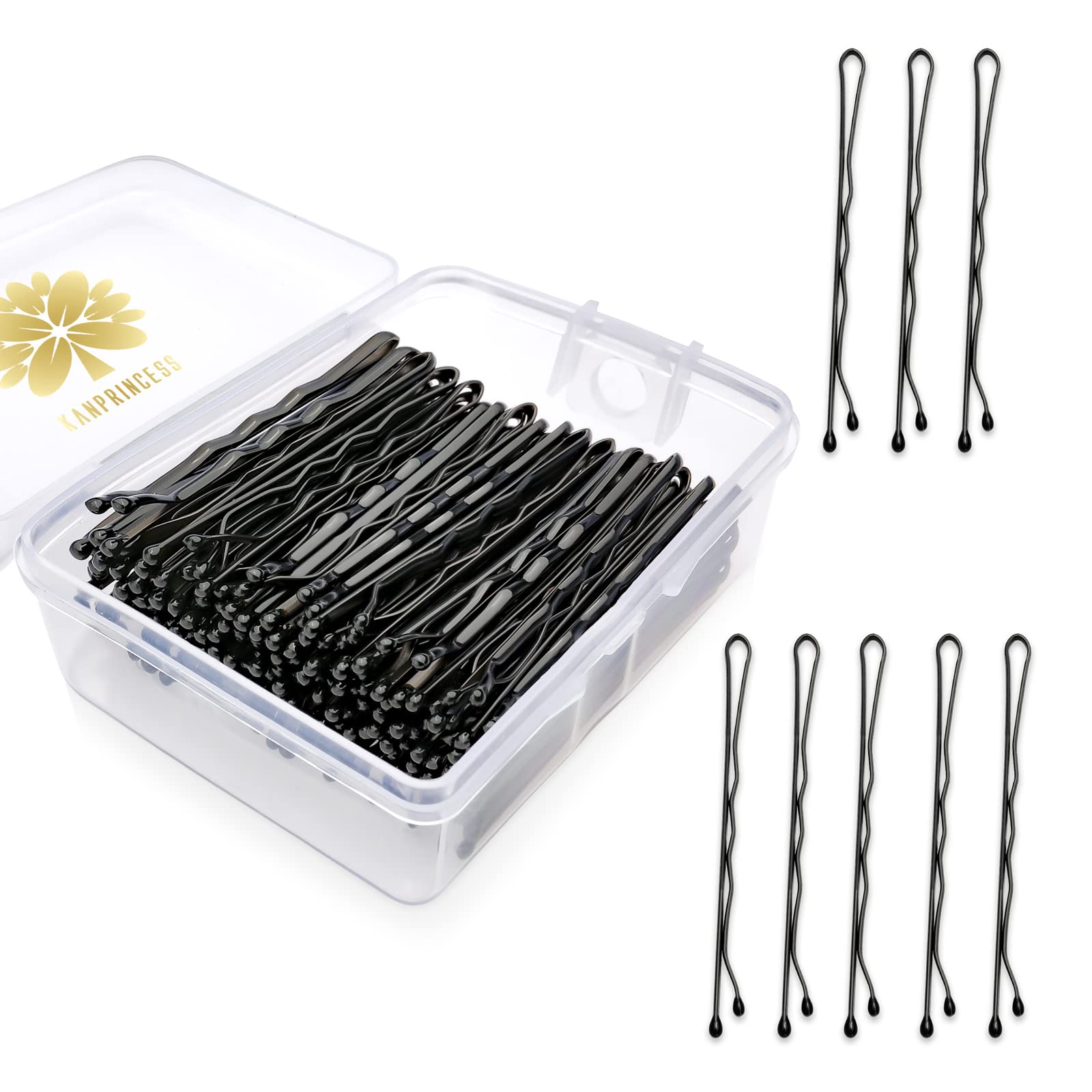 Kanprincess 100Pcs 2Inches Hair Pins Kit Hair Clips Secure Hold Bobby Pins Hair Clips For Women Girls And Hairdressing Salon Wit