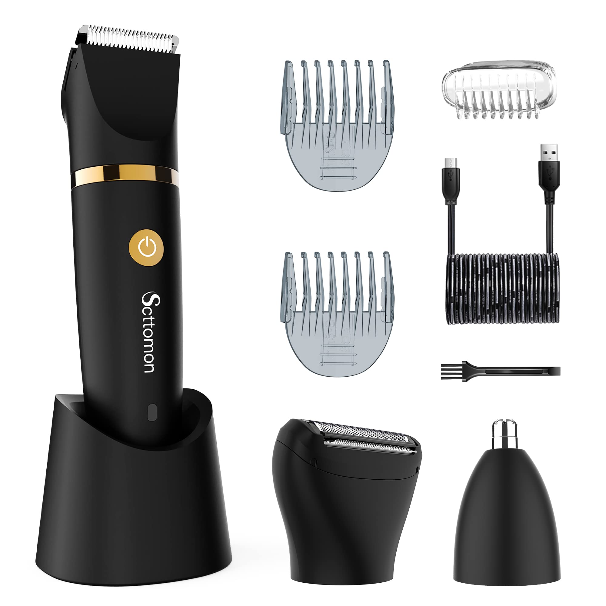 Scttomon Electric Groin Hair Trimmer Ball Trimmer For Men Body Shaver Trimmer Below-The-Waist Groomer Nose Hair Trimmer Waterpro