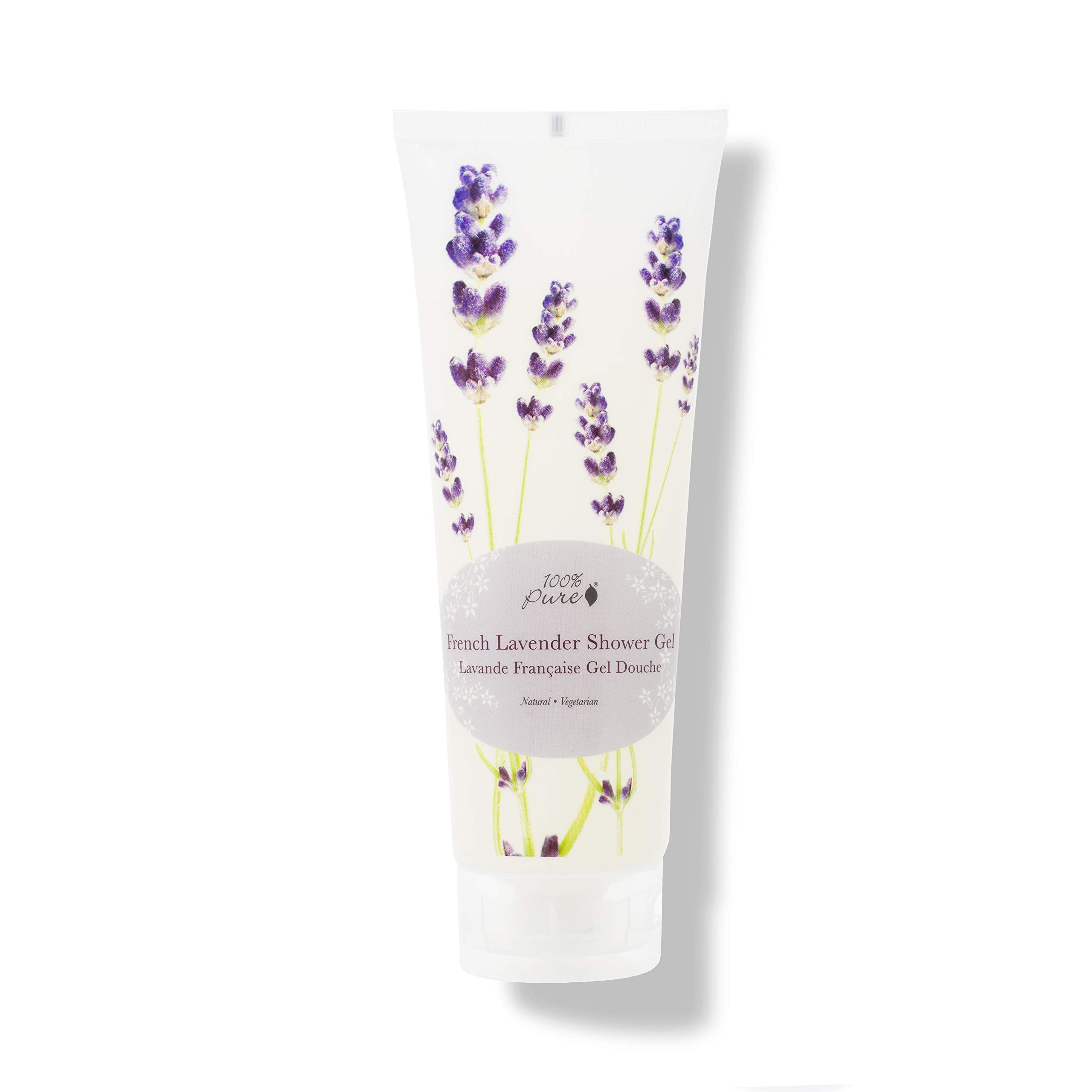 100% Pure French Lavender Shower Gel Natural Foaming & Hydrating Body Wash - Deeply Moisturizing Gentle Soap Cleanser For All Sk