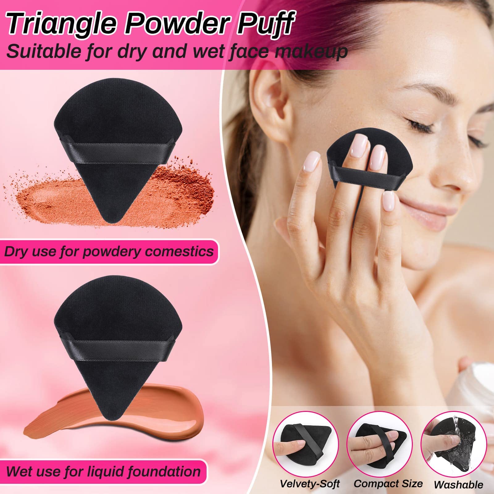 Disposable Makeup Accessories with Makeup Applicators Triangle Makeup Puffs, Mascara wands, Disposable Lip Applicators, liner Br