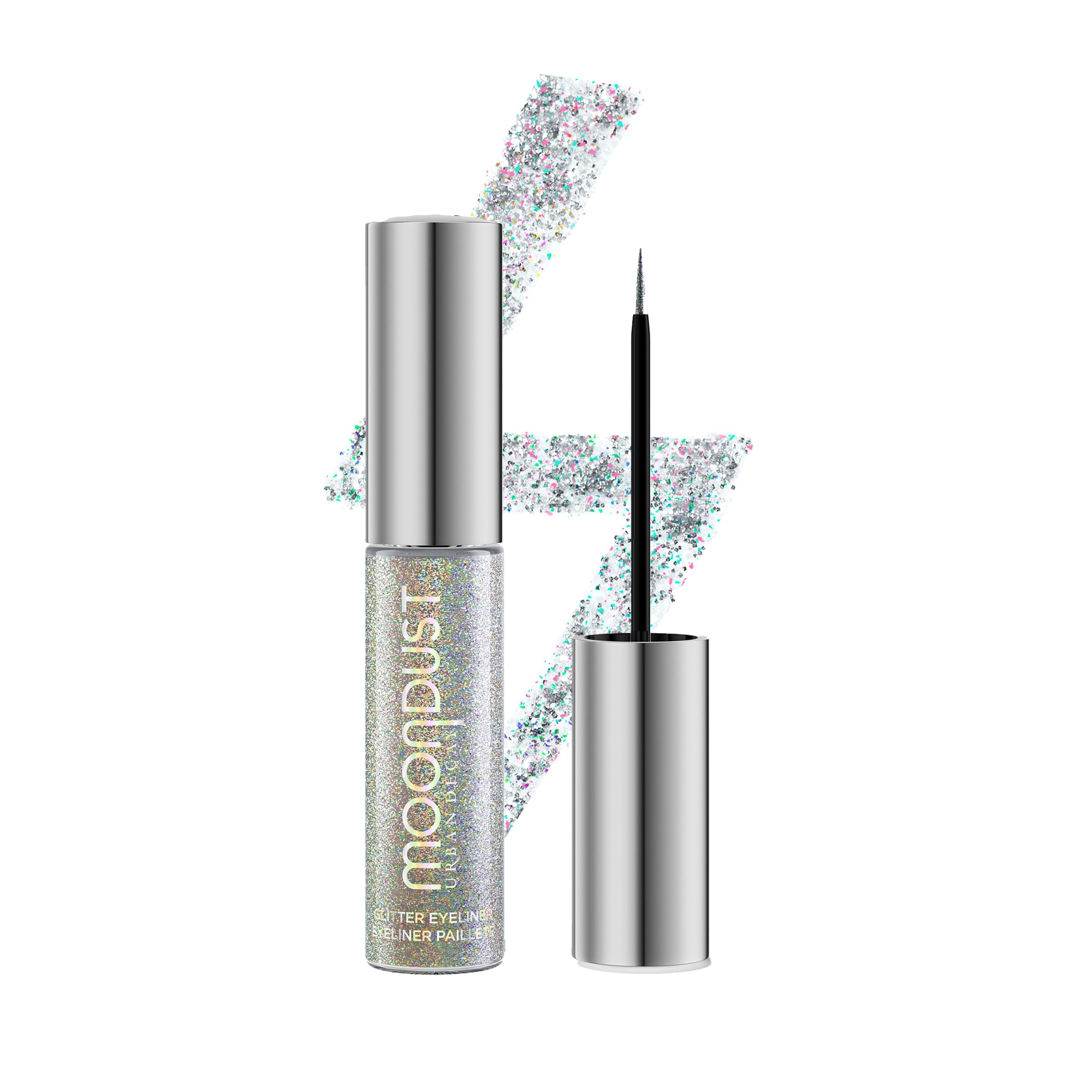 URBAN DECAY Moondust Liquid Glitter Eyeliner (Disco Daydream - Silver Holographic Glitter), Sparkly Eye Liner, Glitter Eyeshadow