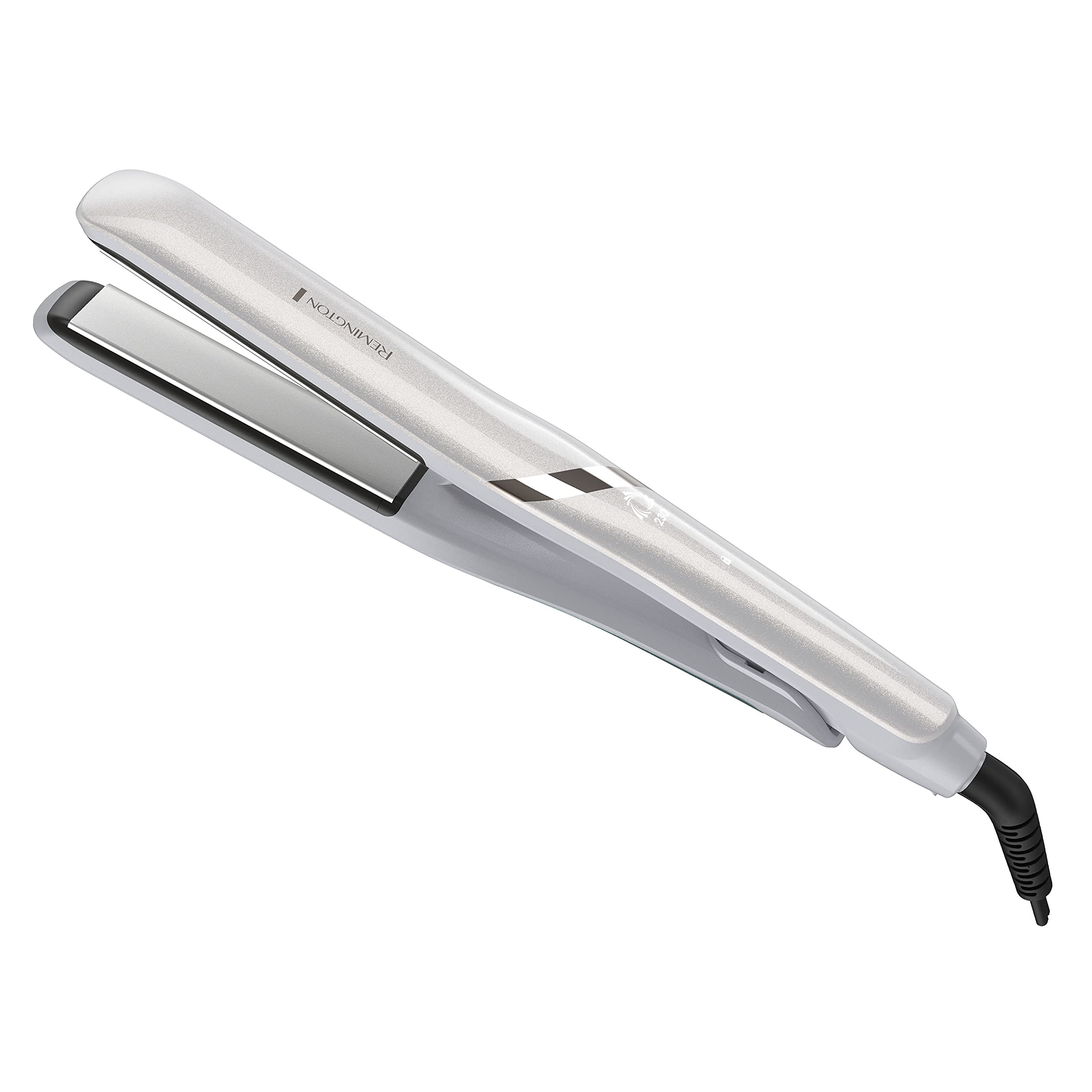 Remington PROLUXE HydraCare 1    Flat Iron / Hair Straightener with 1    Floating Plates, 450F High Heat, Pearl White/Gray