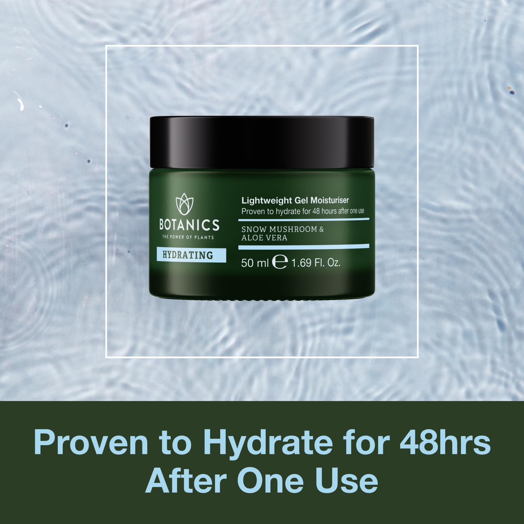Botanics Lightweight & Hydrating Face Moisturizer for Women & Men - Gel Facial Moisturizer for Dry Skin - Enriched with Snow Mus