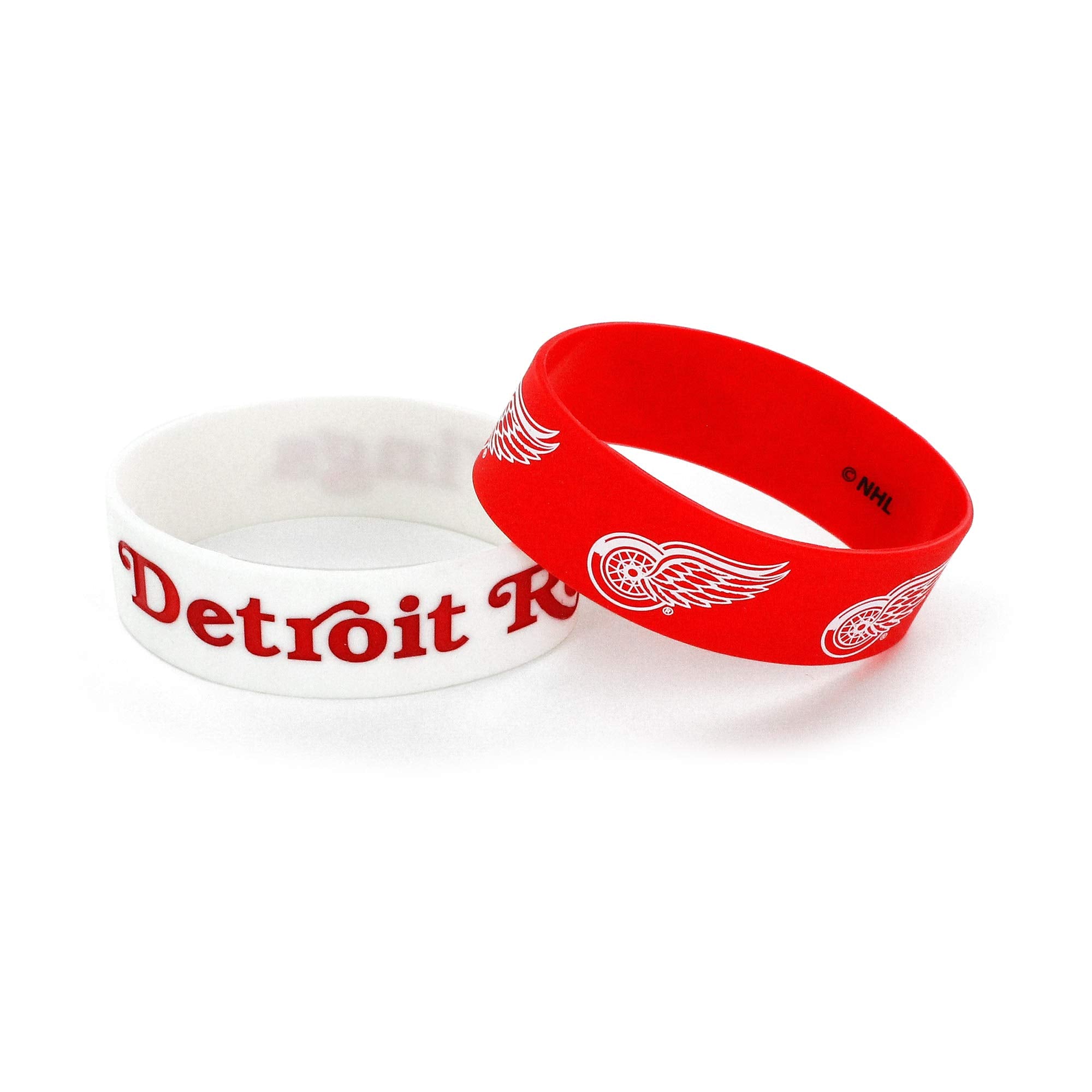NHL Detroit Redwings Silicone Rubber Bracelet, 2-Pack