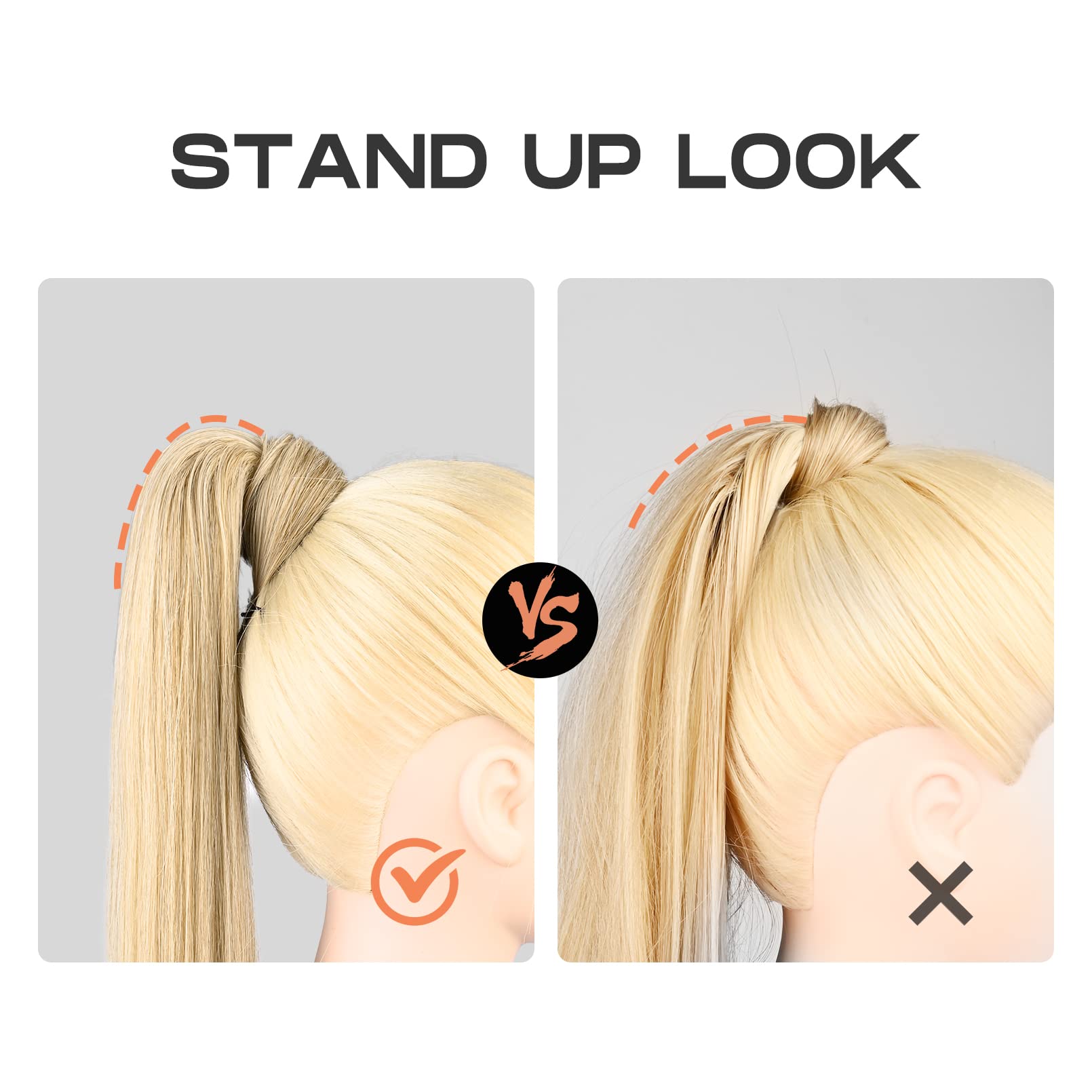 Seikea Long Ponytail Extension Straight Wrap Around Clip In Ponytail Hair Extensions Natural Soft Synthetic Hairpiece For Women