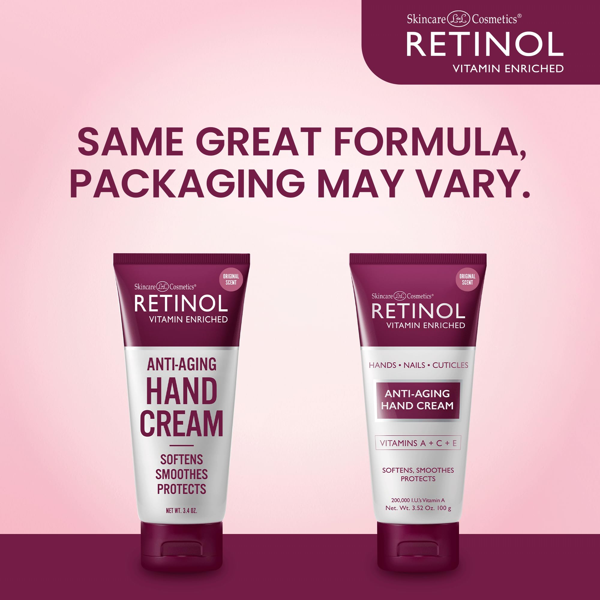 Retinol Anti-Aging Hand Cream - The Original Retinol Brand For Younger Looking Hands -Rich, Velvety Conditions & Protects Skin,