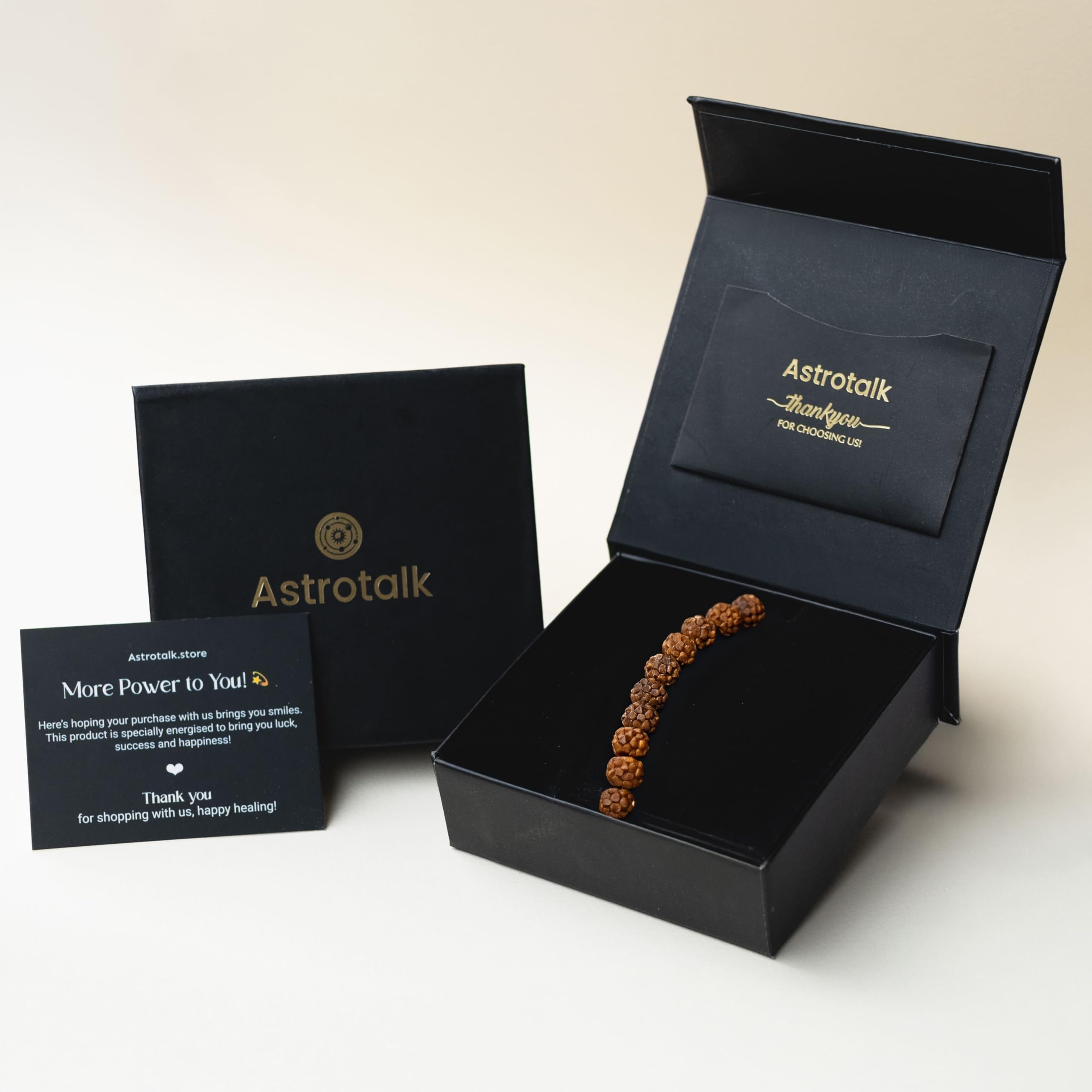 Astrotalk 5 Mukhi Rudraksha Bracelet | Spiritual Essence of Focus & Growth | Natural original Rudraksha Beads | Astrology Unisex
