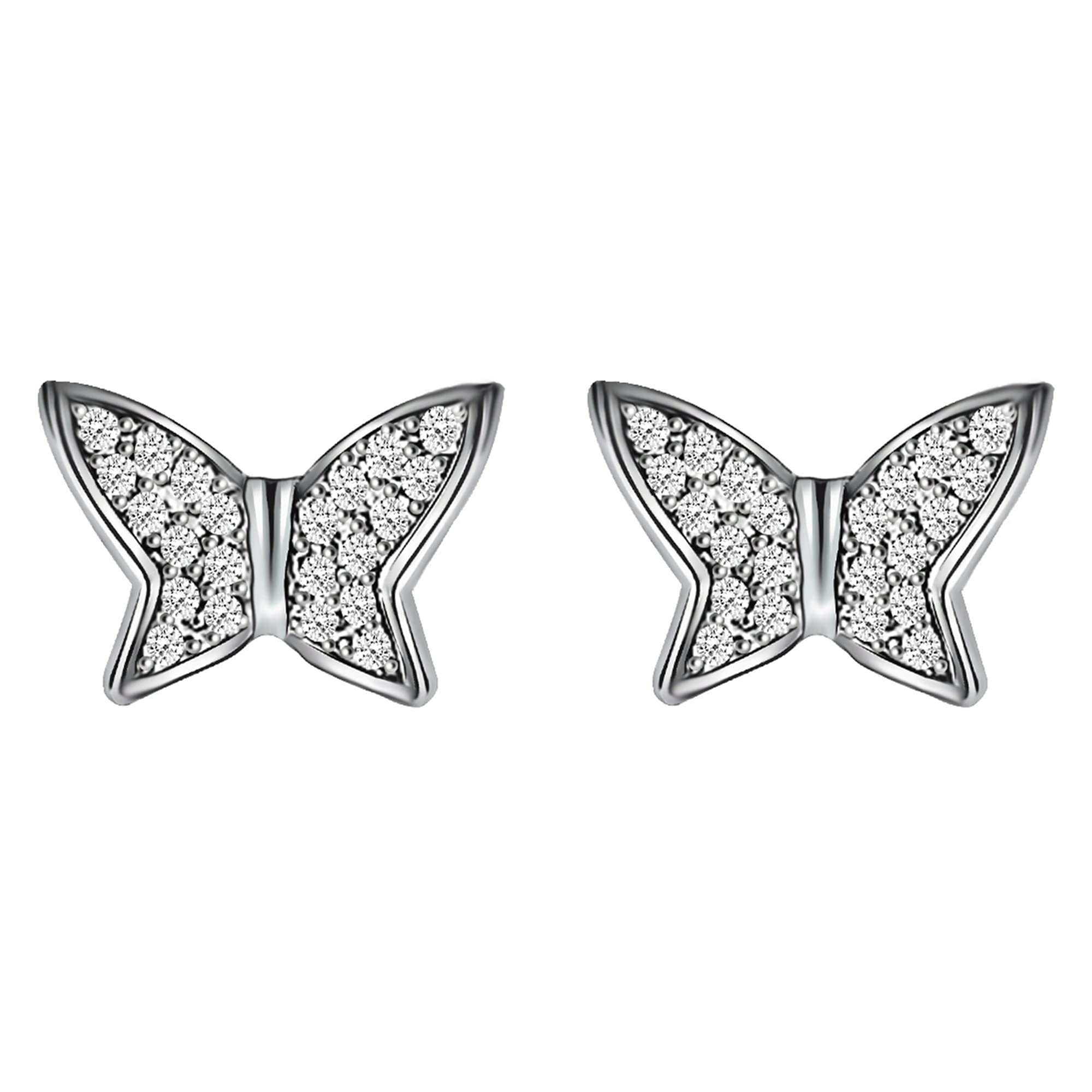 Giva 925 Silver Zircon Shining Butterfly Studs | Gifts For Girlfriend, Gifts For Women And Girls |With Certificate Of Authentici