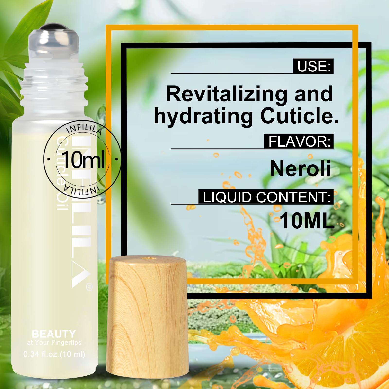NXJ INFILILA Cuticle Oil, Nail Strengthener and Growth 10ml Nail Cuticle Oil Cuticle Care Vitamin E, Milk Honey Extract Olive Oi