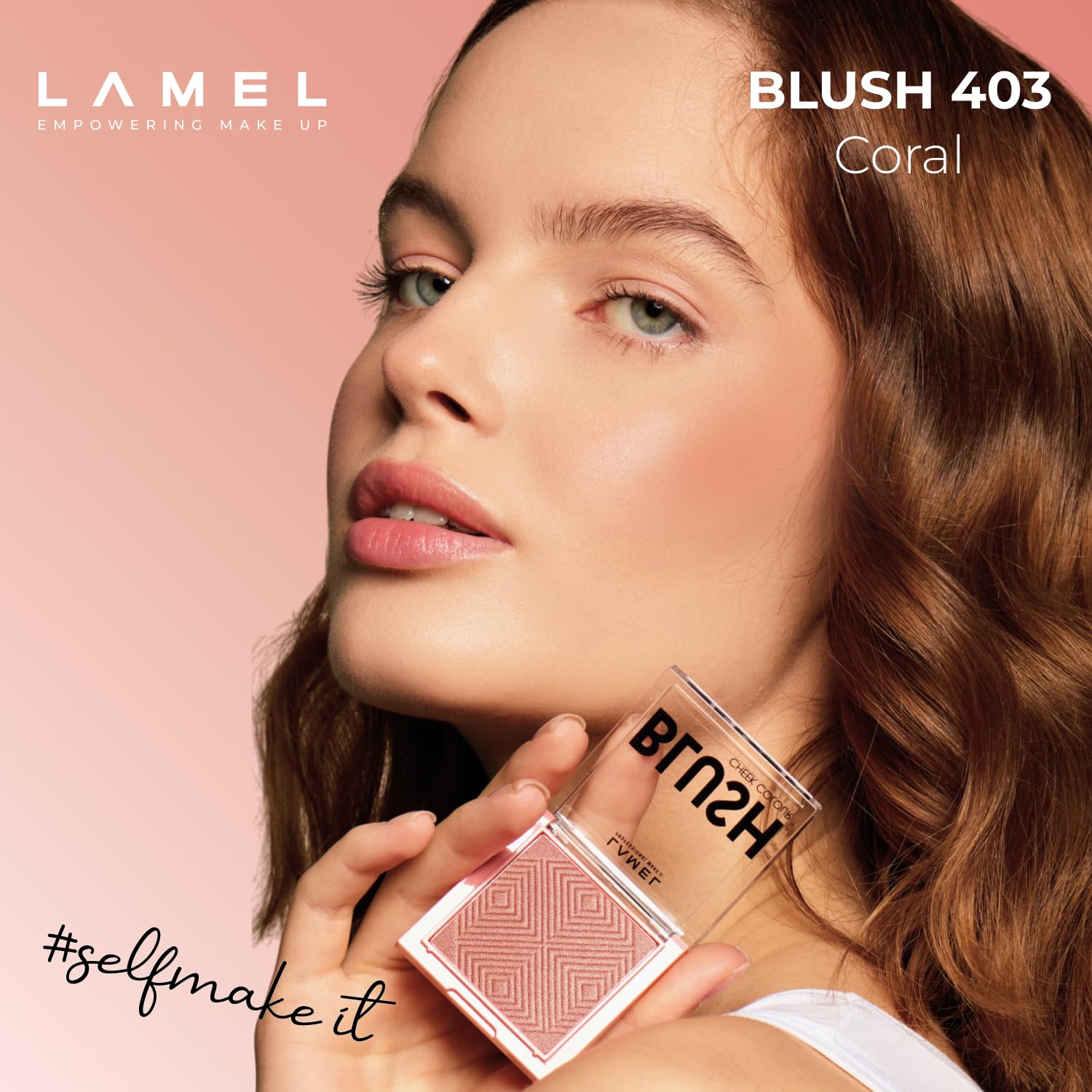 Lamel Blush Cheek Rouge Color Mini - Blendable Natural Blush Powder - Enhances & Defines Shapes & Features - Shading & Contourin