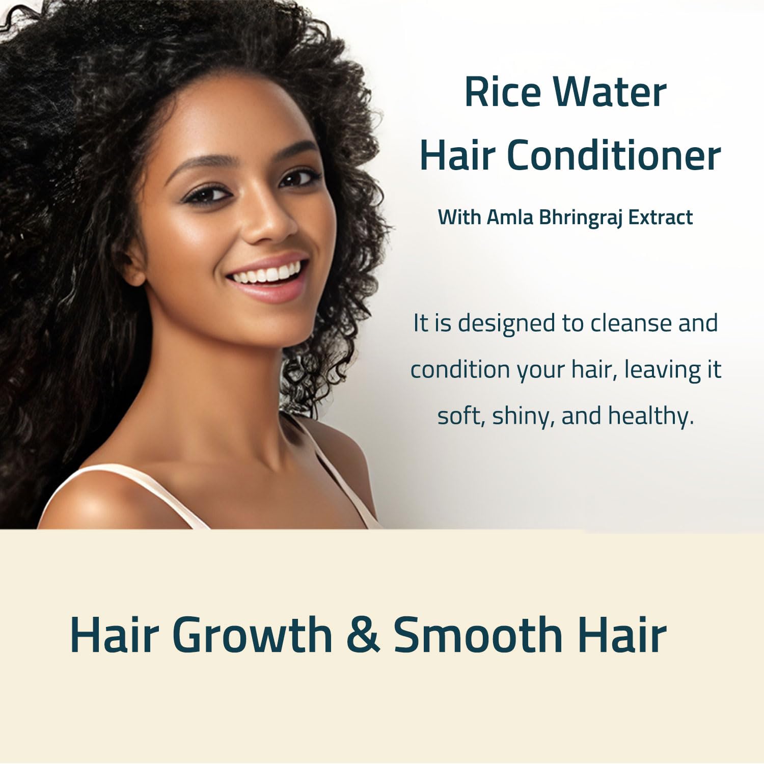 Rice water Hair Conditioner with Amla & Bhringraj Extract | For Smooth, Soft & silky Hair | Anti-Hair Fall Conditioner | Nourish